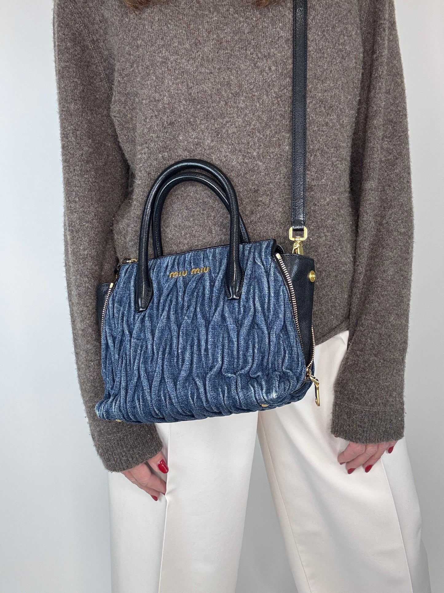 Miu Miu Rare Small Demin Two Way Bag
