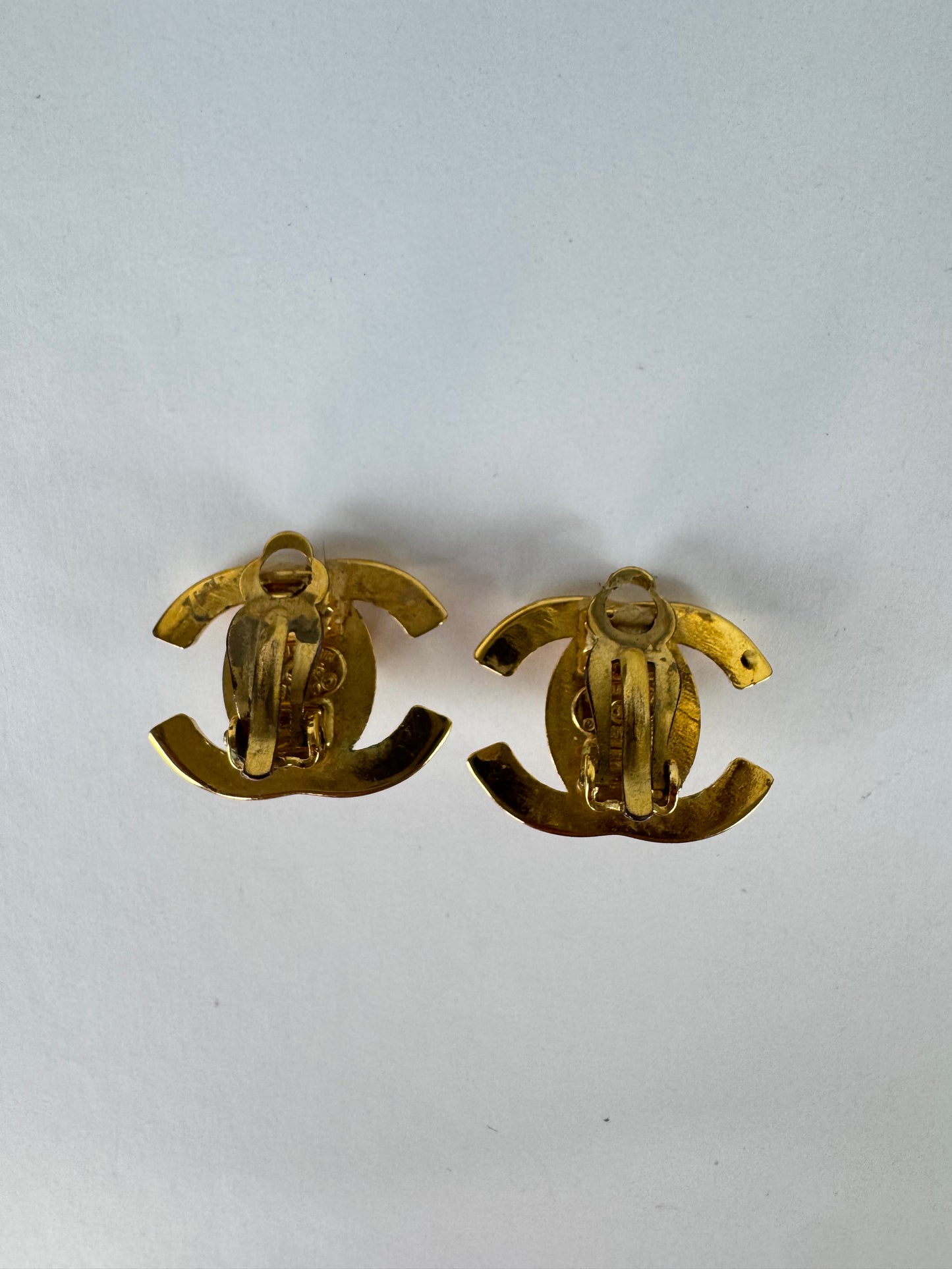 Chanel Vintage Turn Lock Earrings