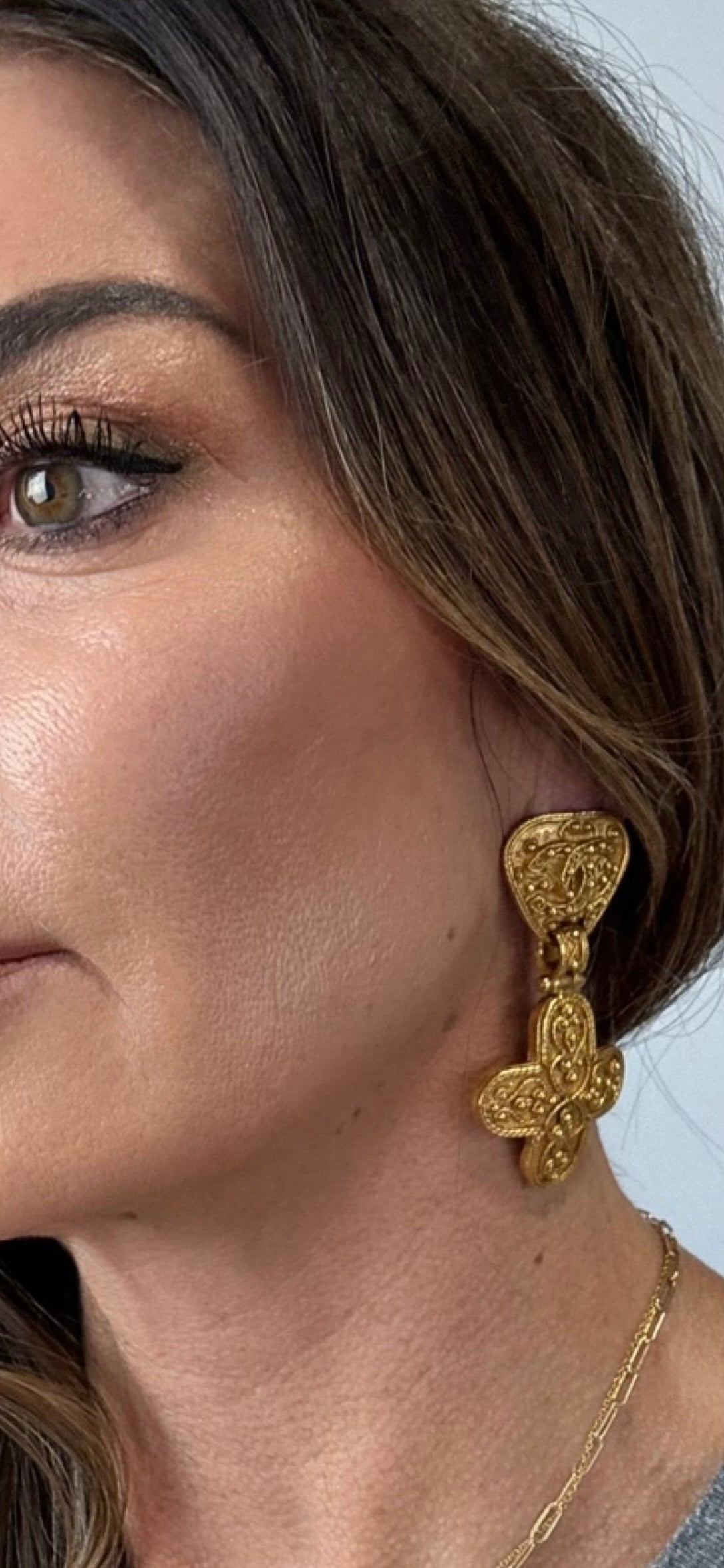 Chanel Vintage Cross CC Earrings