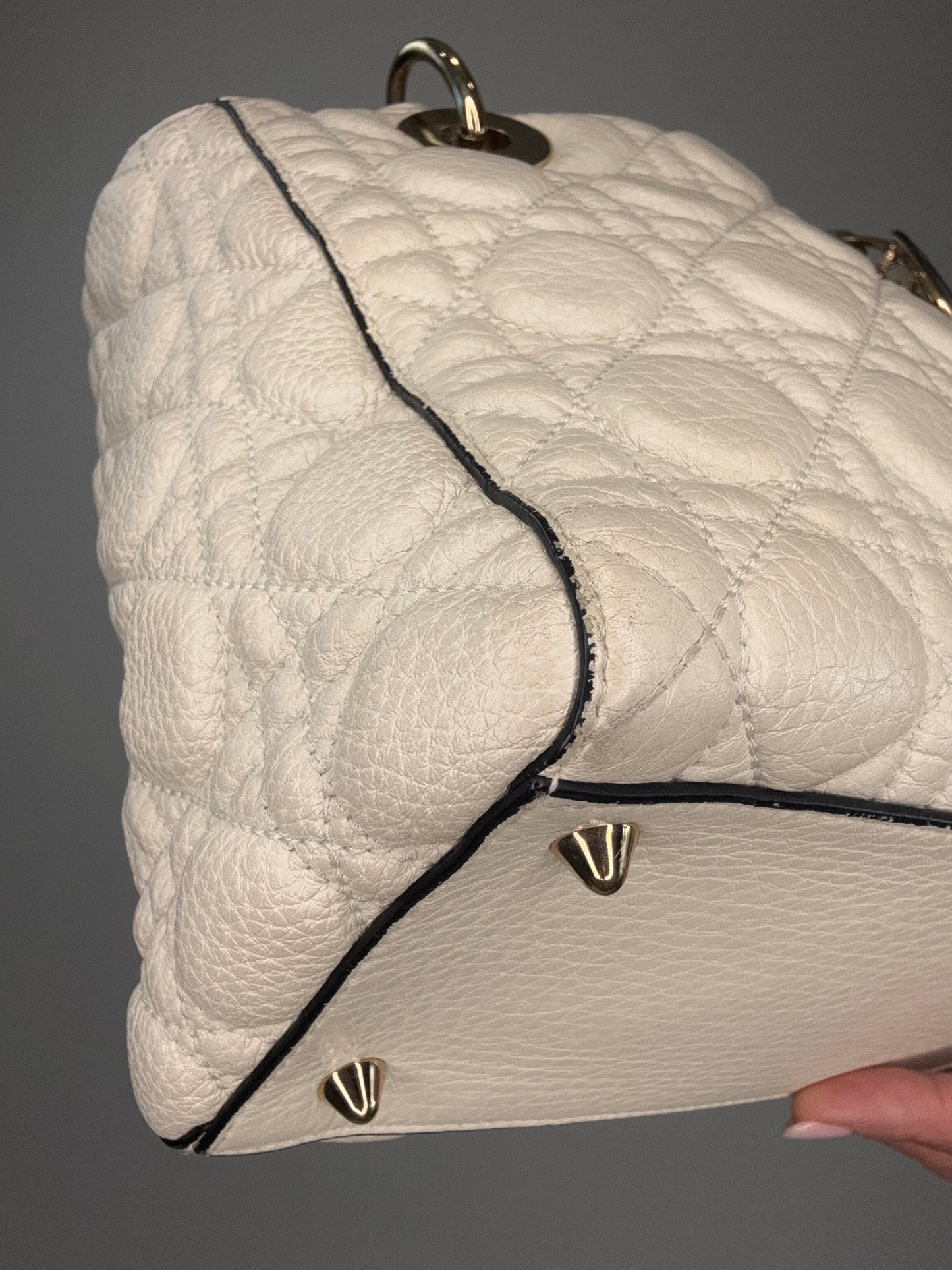 Dior Lady Dior White Leather Two Way