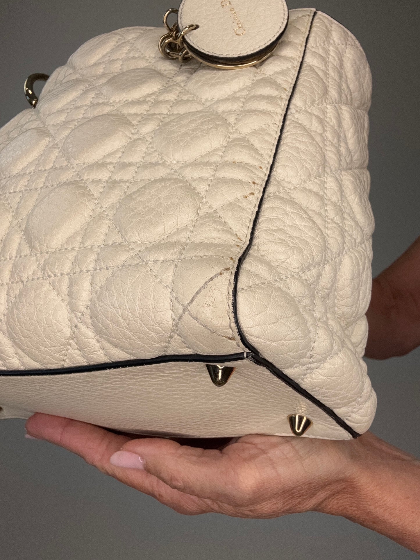 Dior Lady Dior White Leather Two Way