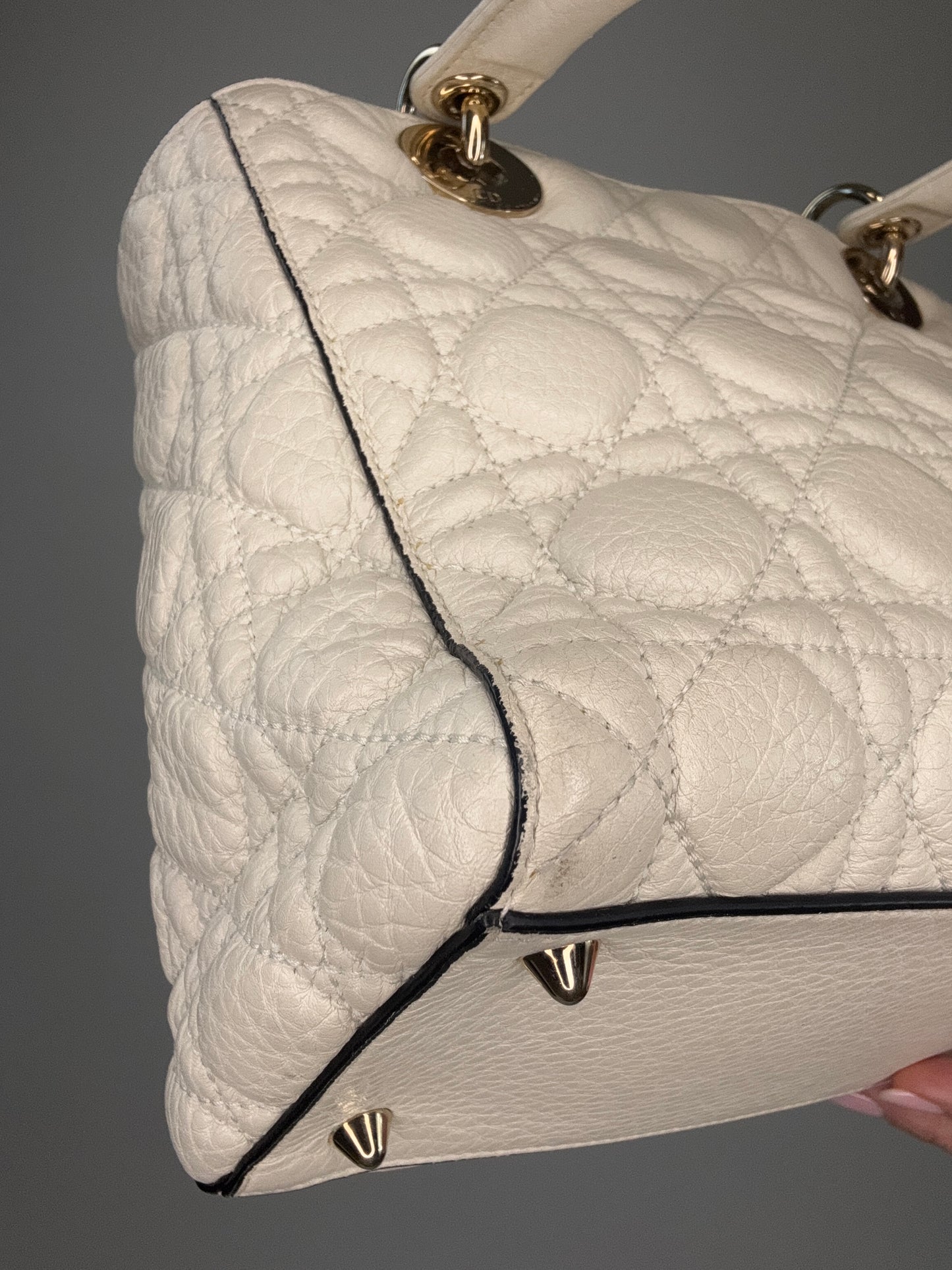 Dior Lady Dior White Leather Two Way