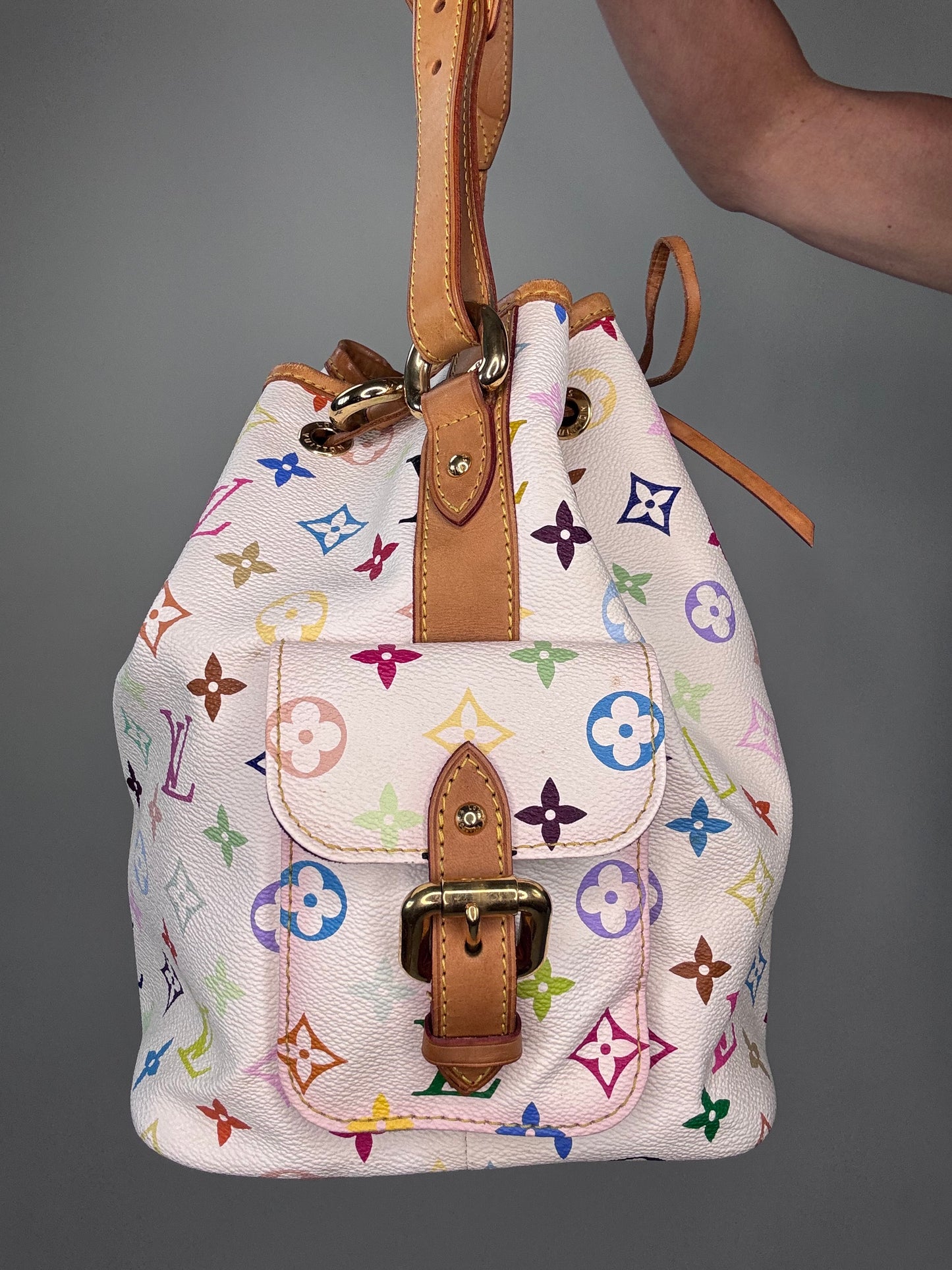 Louis Vuitton Takashi Murakami White Petit Noe Bag