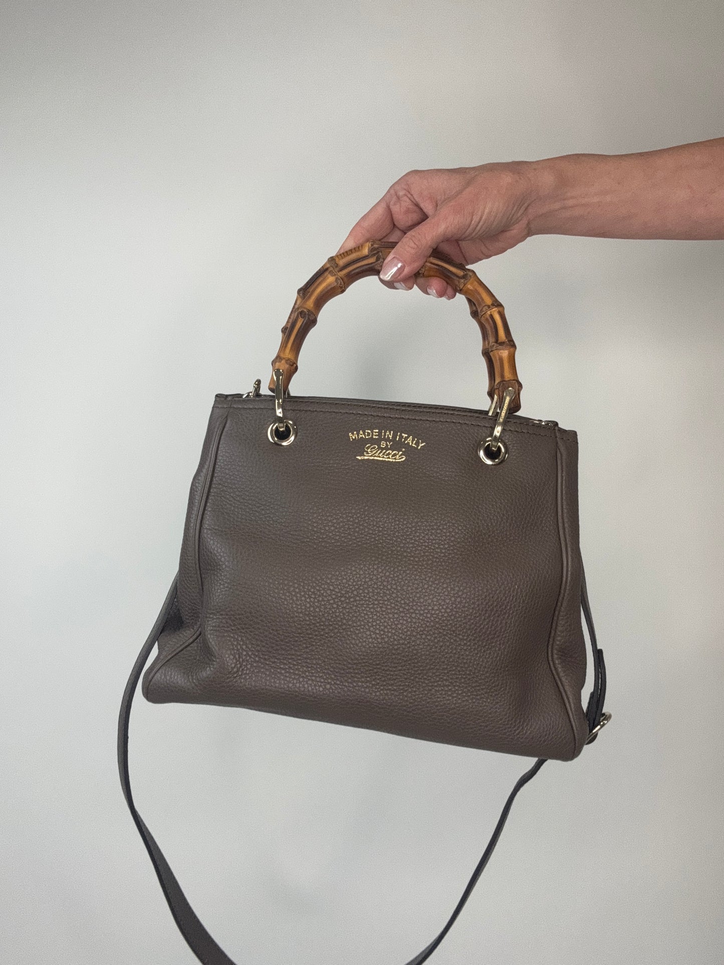 Gucci Two Way Bamboo Shopping Tote