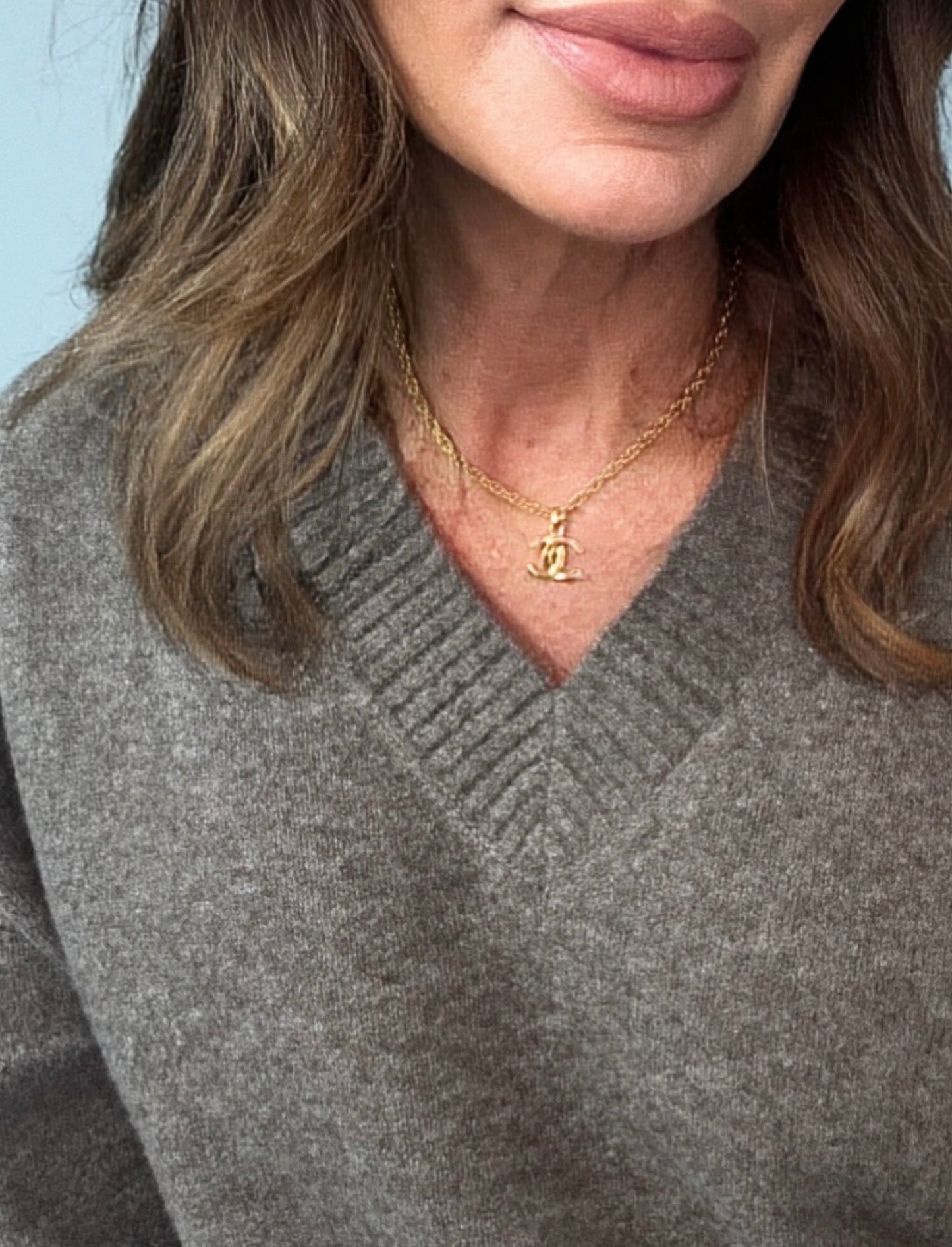 Chanel Vintage Rope Chain Small CC Pendent