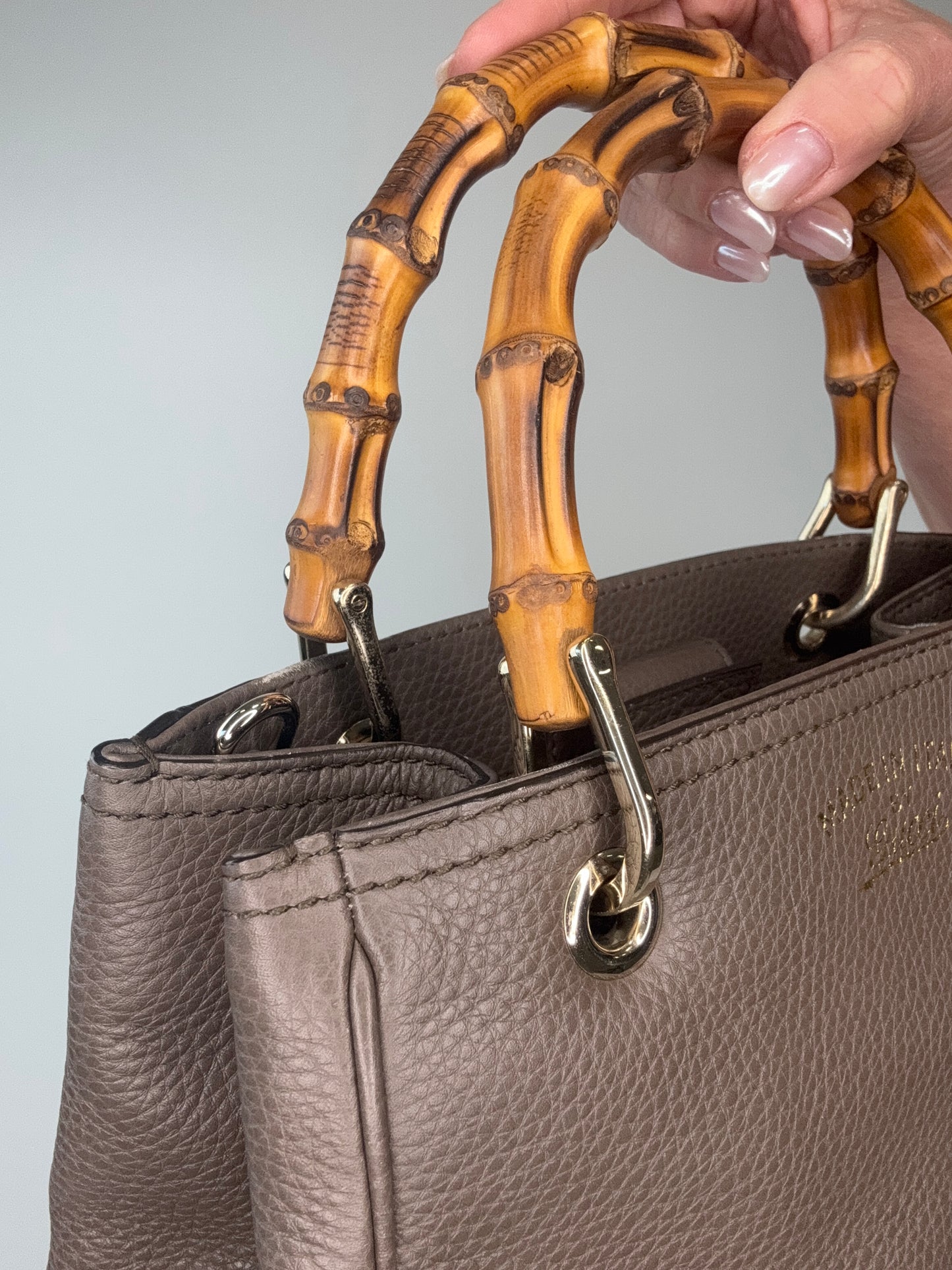 Gucci Two Way Bamboo Shopping Tote