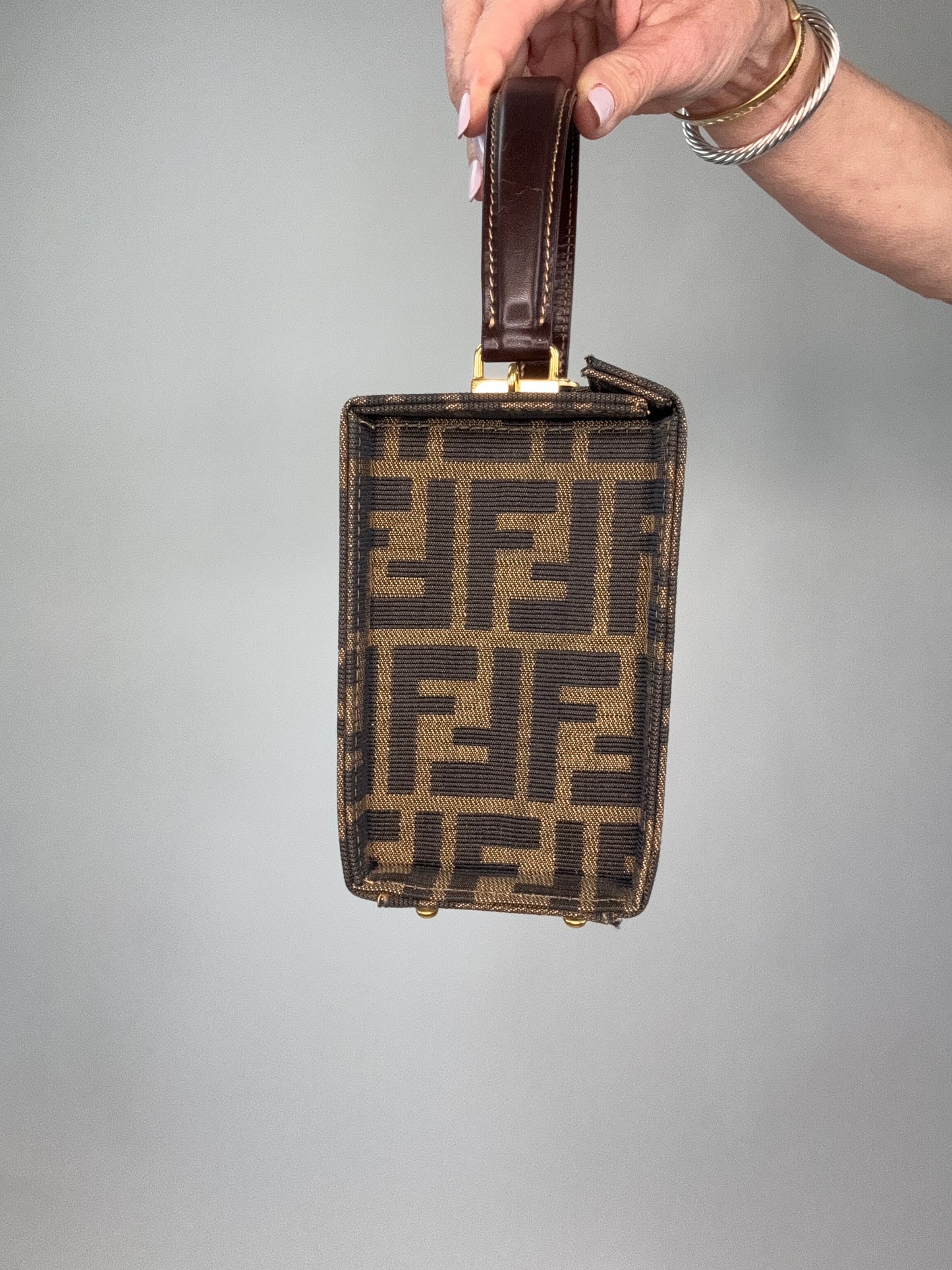Fendi Zucca Vintage Two Way Vanity Bag
