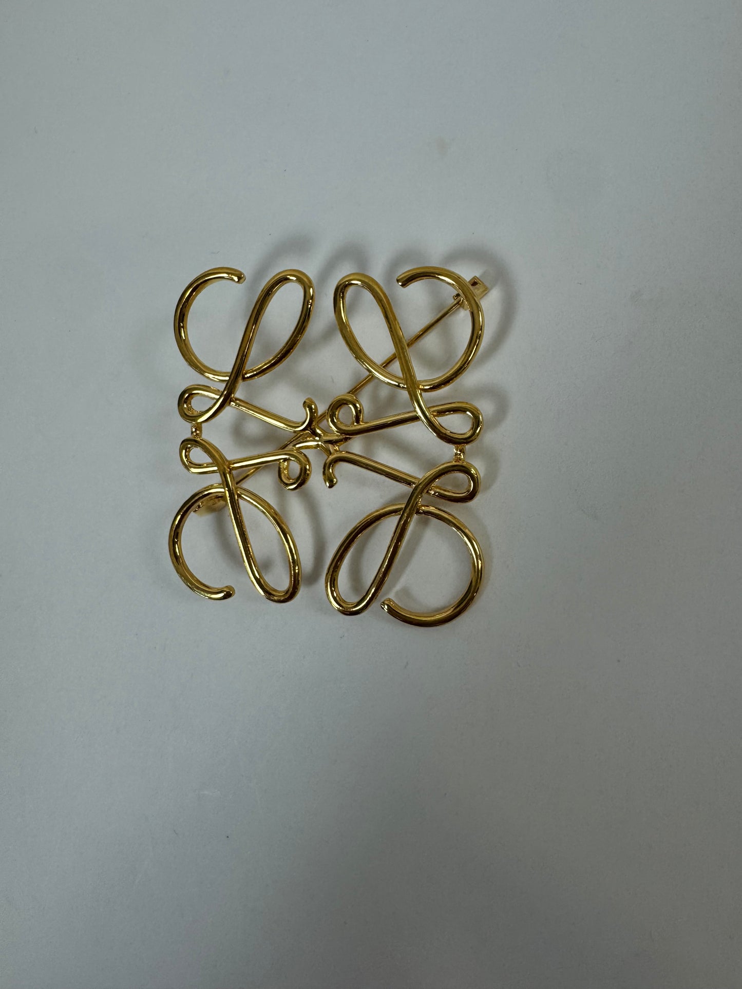 Loewe Anagram Brooch-Gold