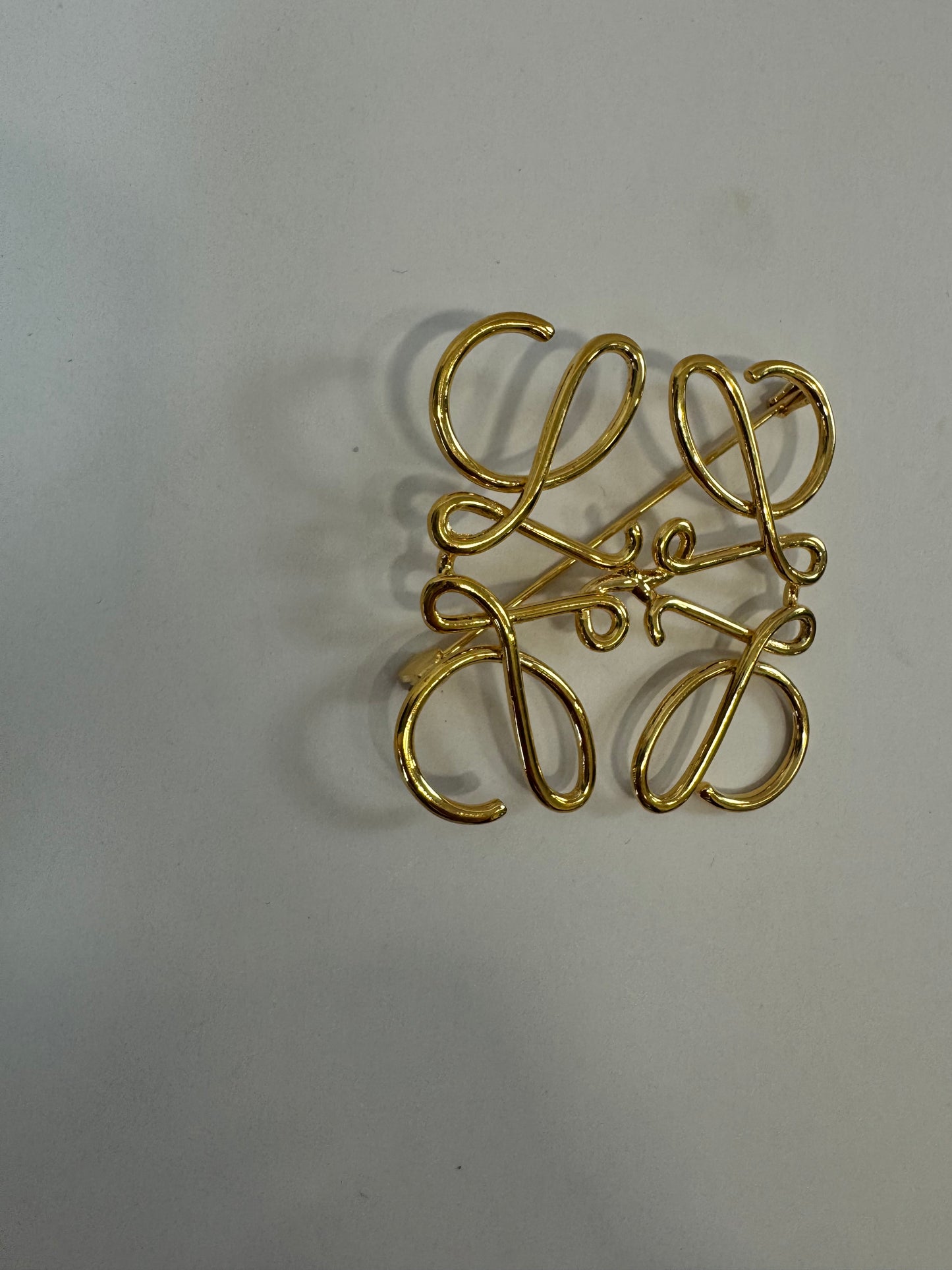 Loewe Anagram Brooch-Gold