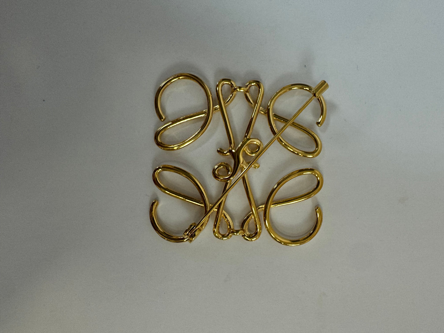 Loewe Anagram Brooch-Gold