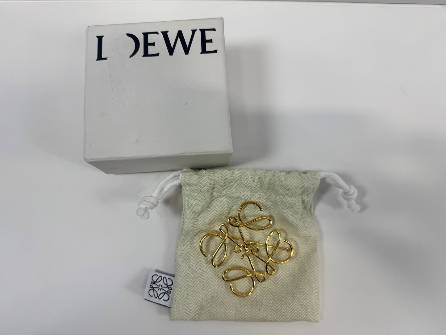 Loewe Anagram Brooch-Gold