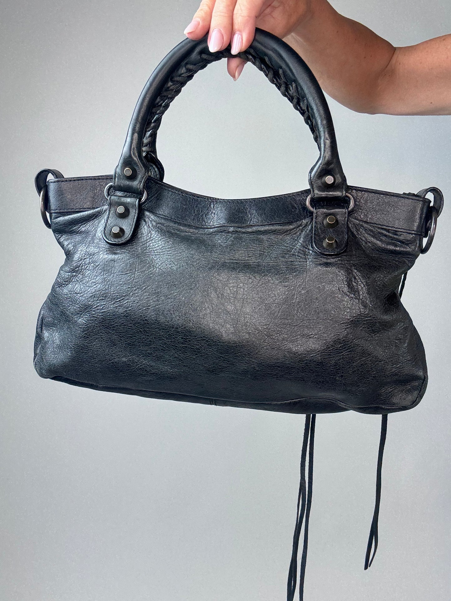 Balenciaga Le City First Bag In Black With Mirror