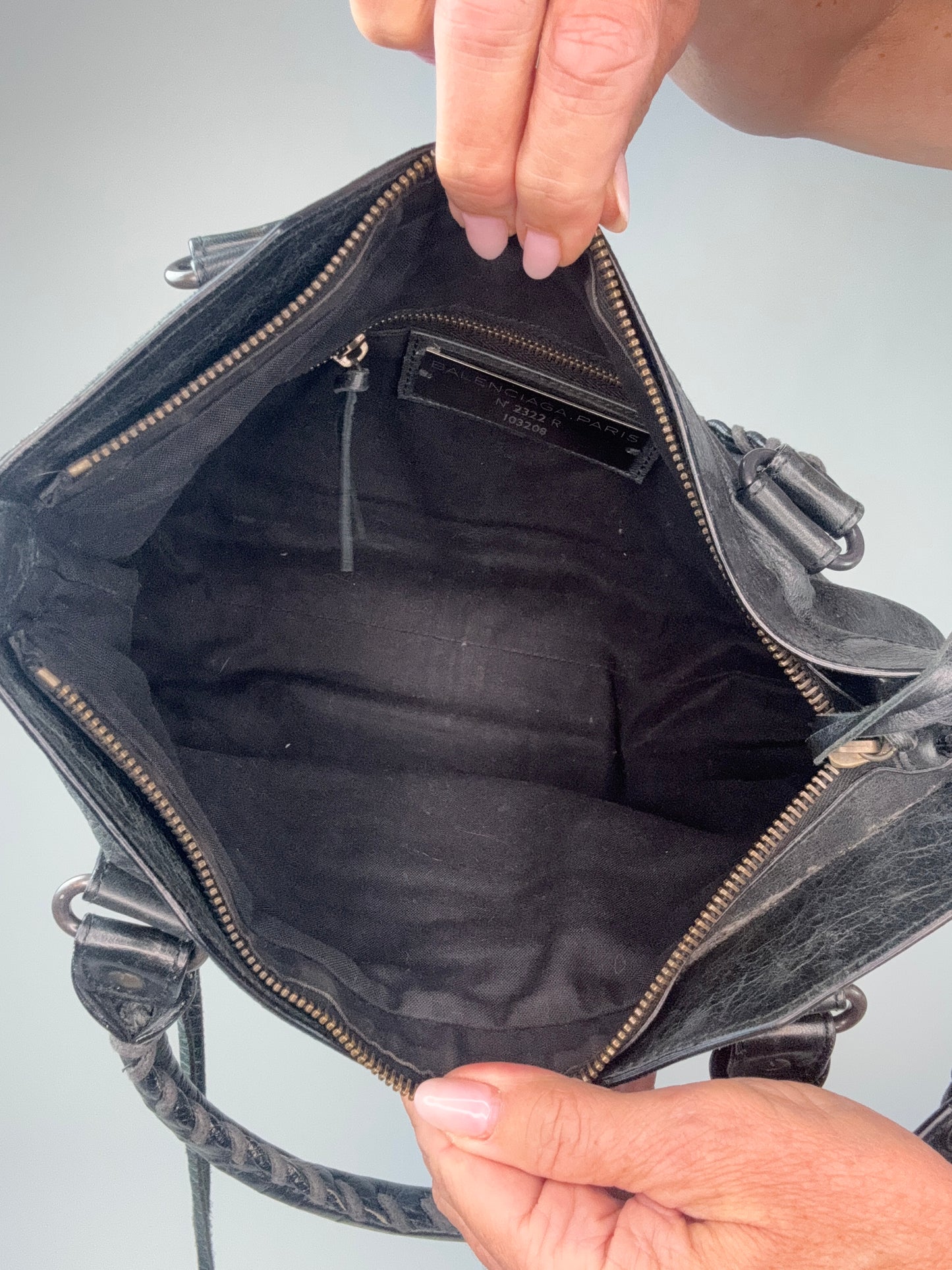 Balenciaga Le City First Bag In Black With Mirror