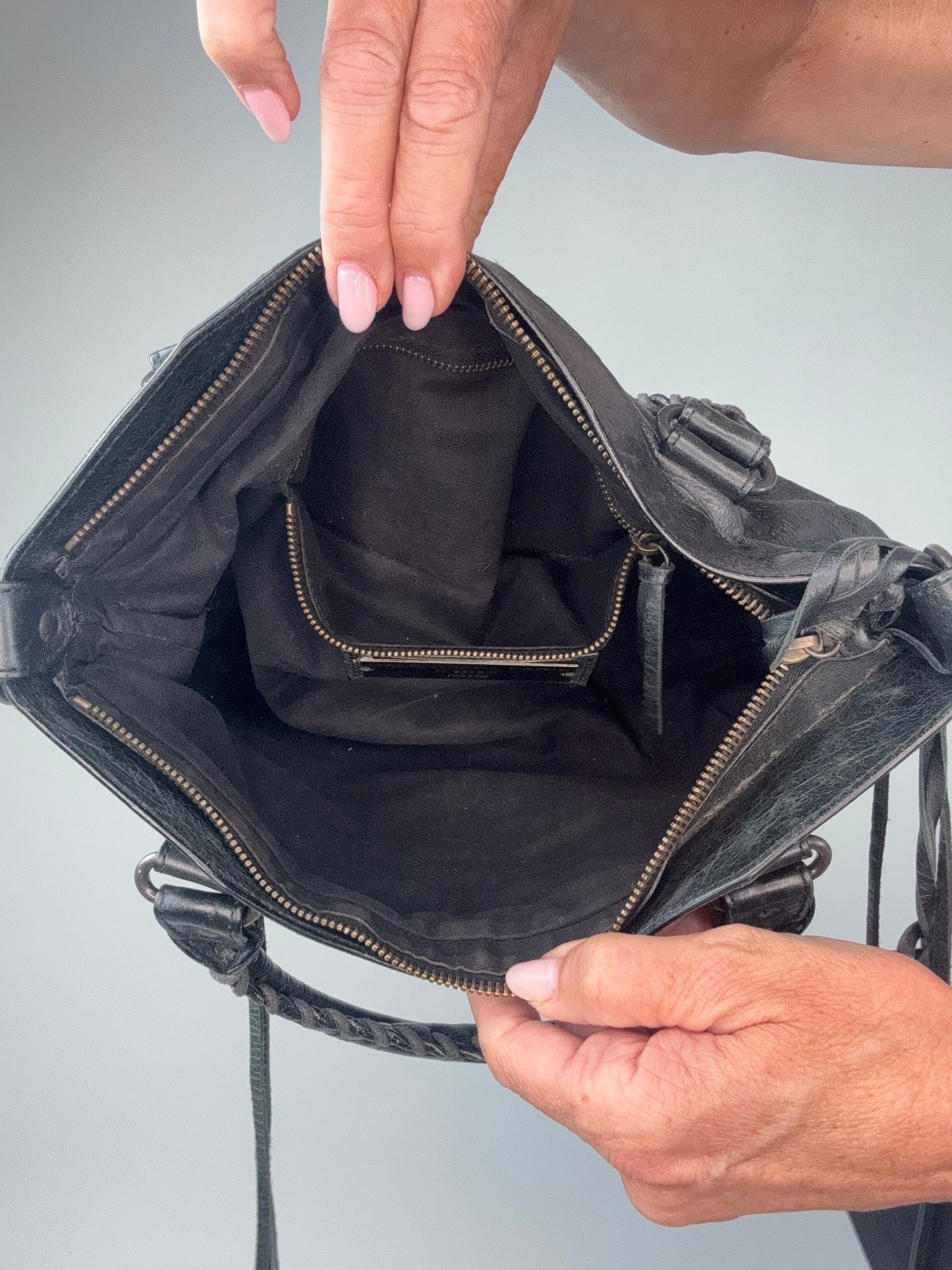Balenciaga Le City First Bag In Black With Mirror