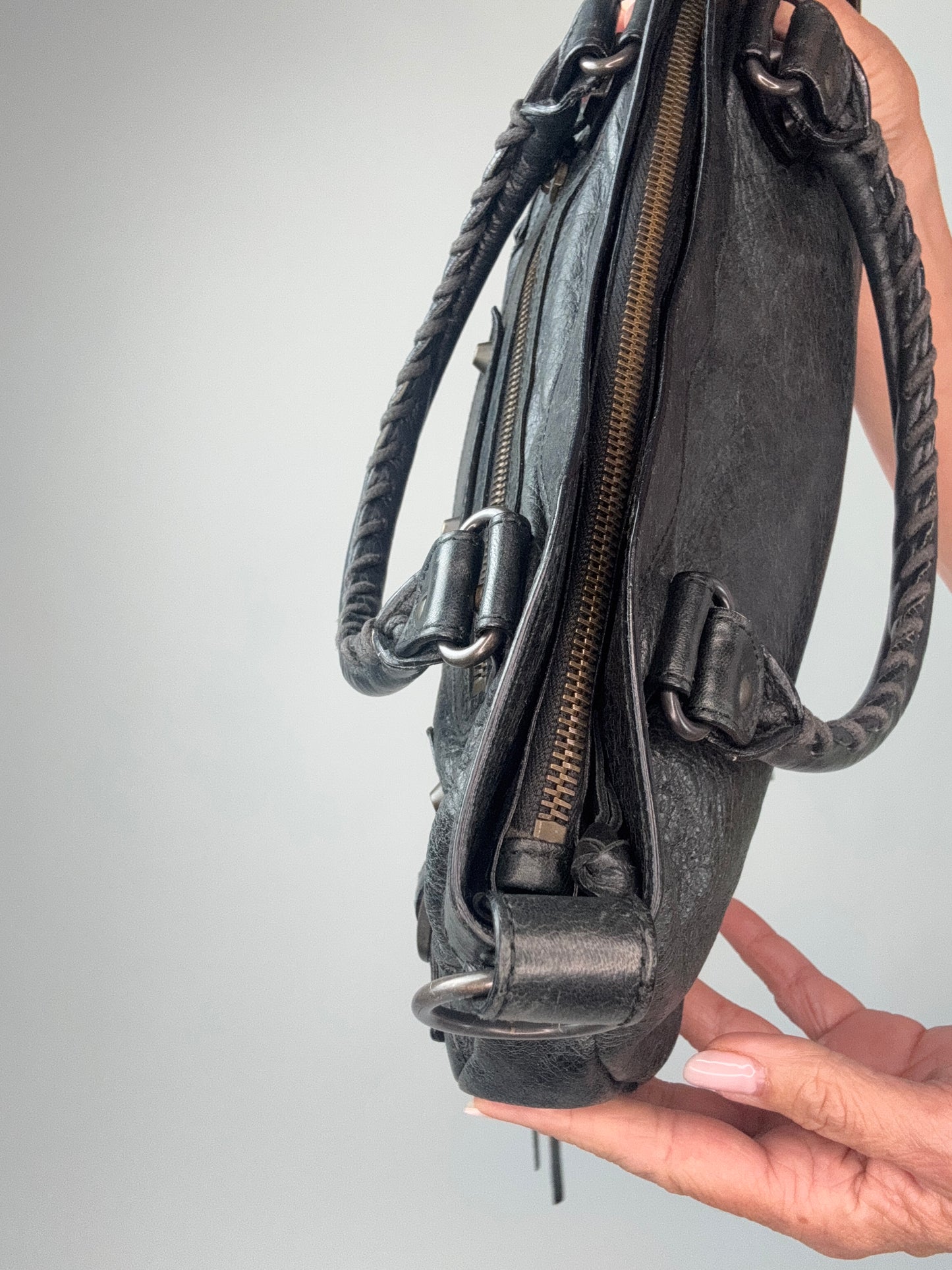 Balenciaga Le City First Bag In Black With Mirror