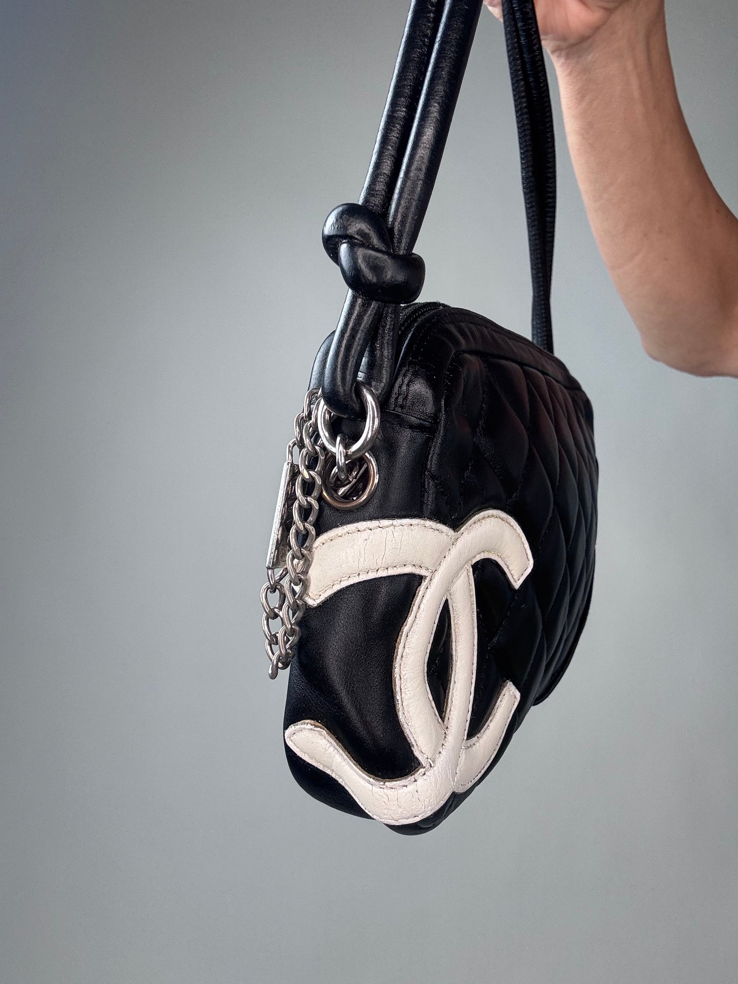 Chanel Cambon Pochette Black White