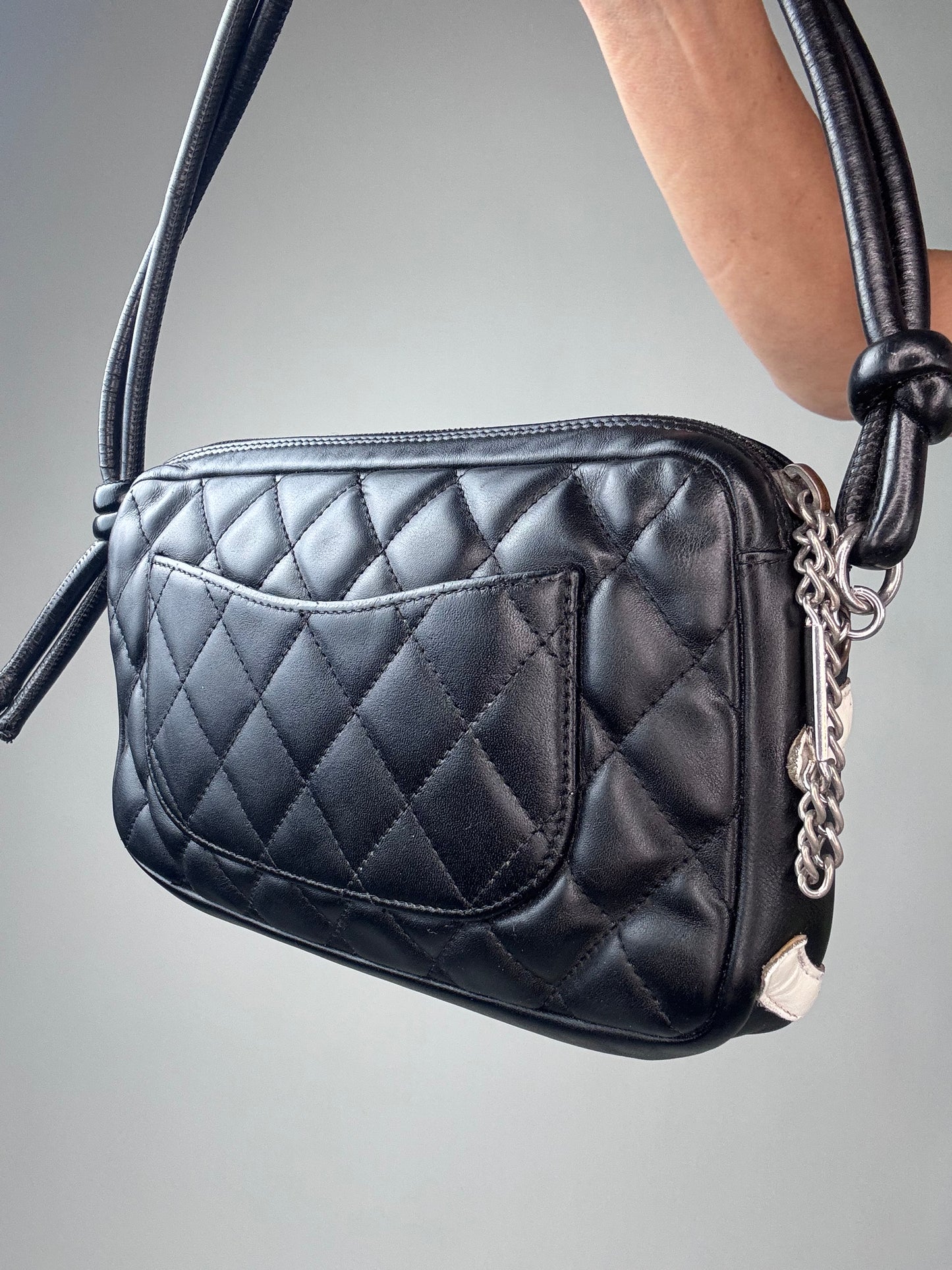 Chanel Cambon Pochette Black White