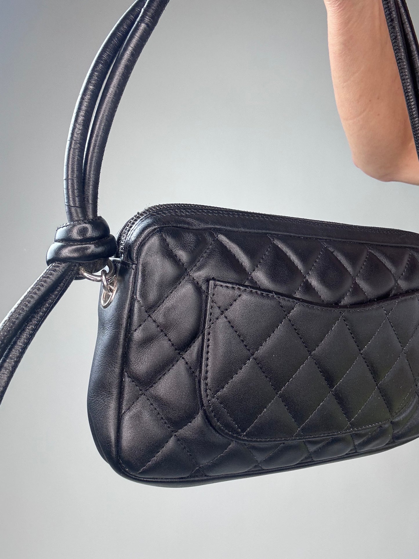 Chanel Cambon Pochette Black White
