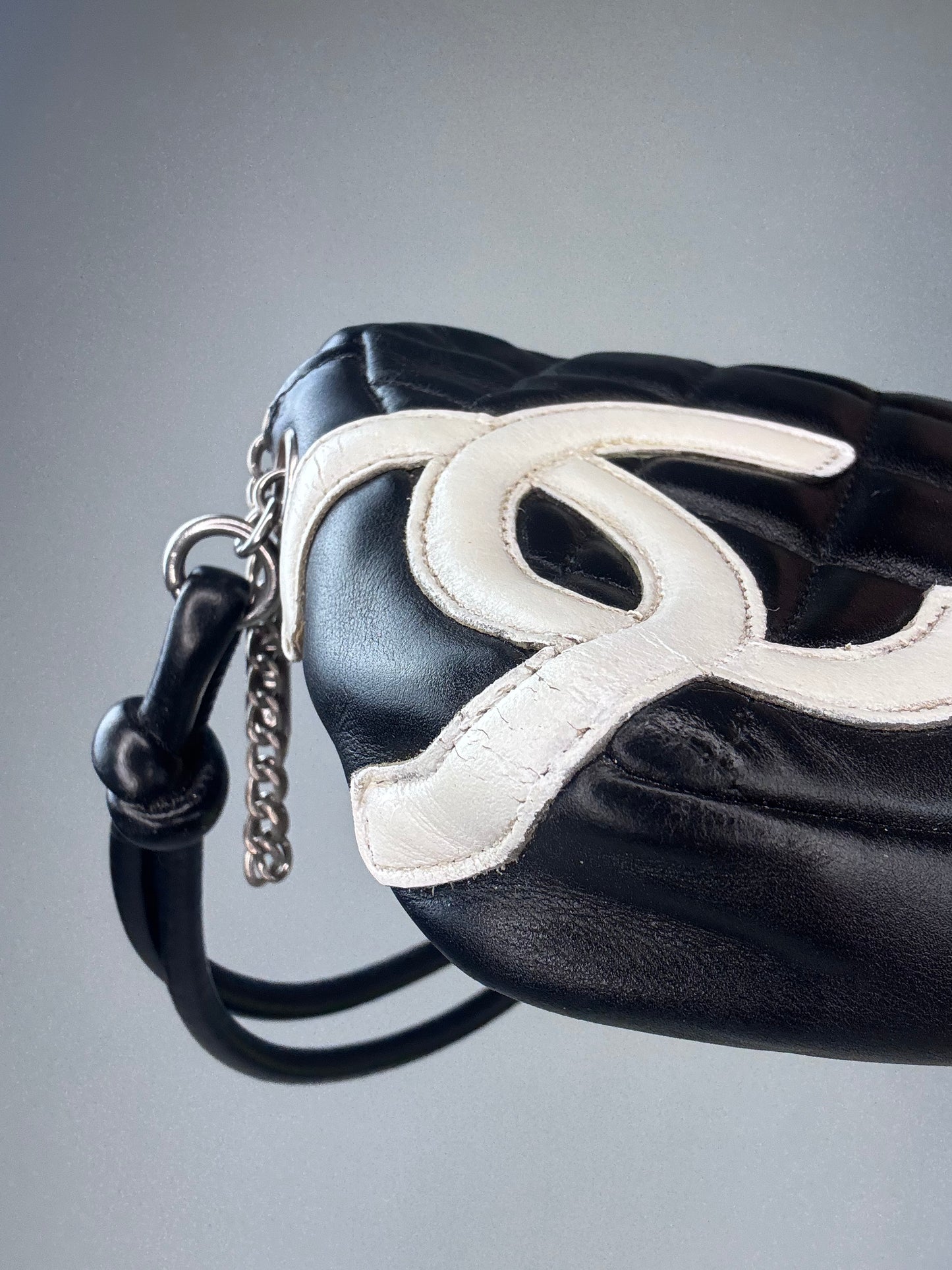 Chanel Cambon Pochette Black White