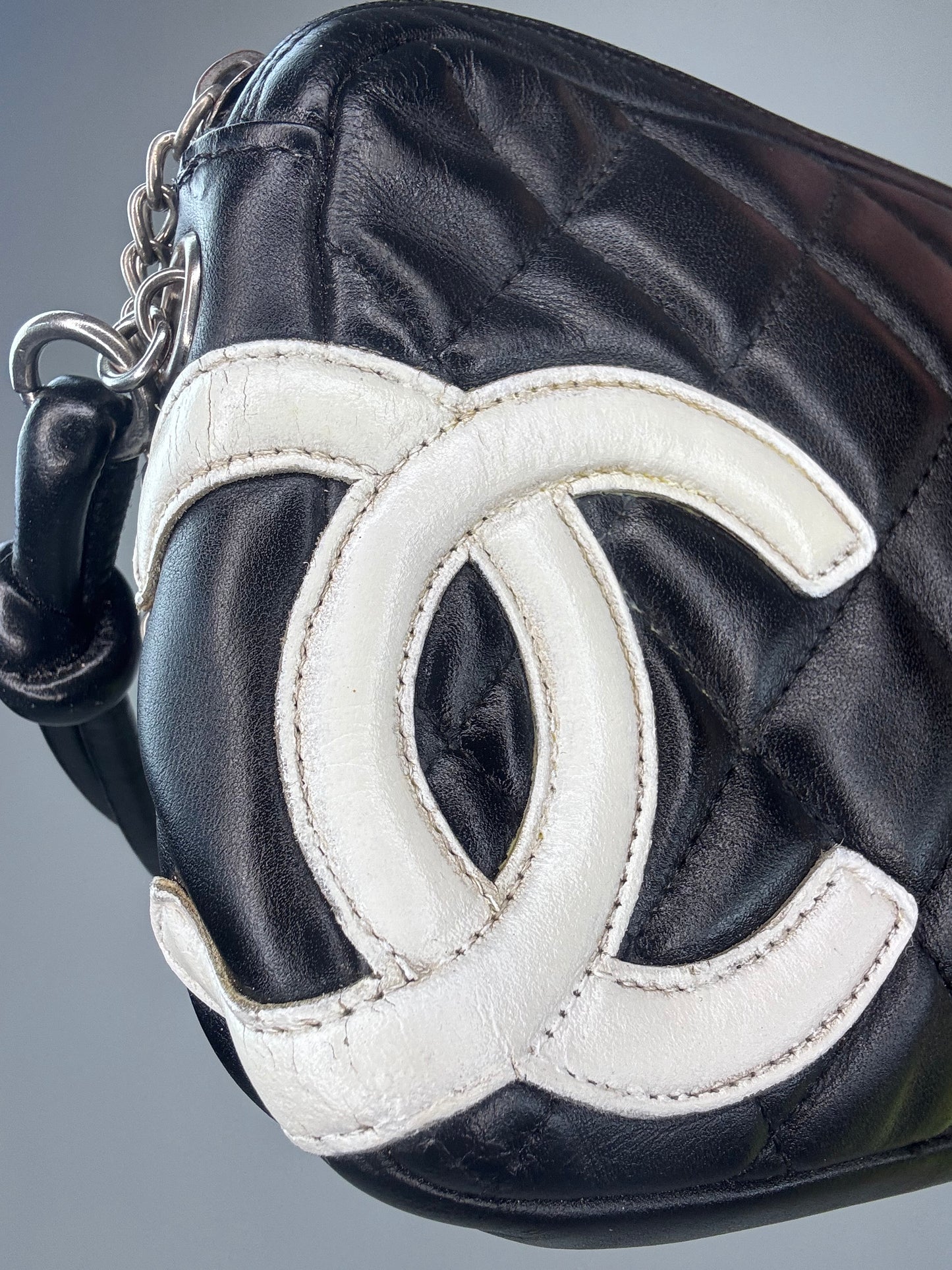 Chanel Cambon Pochette Black White