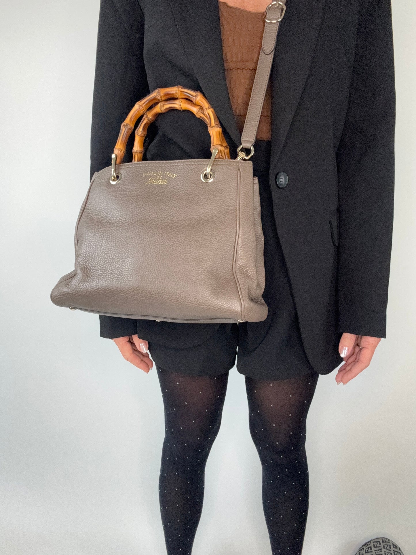 Gucci Two Way Bamboo Shopping Tote