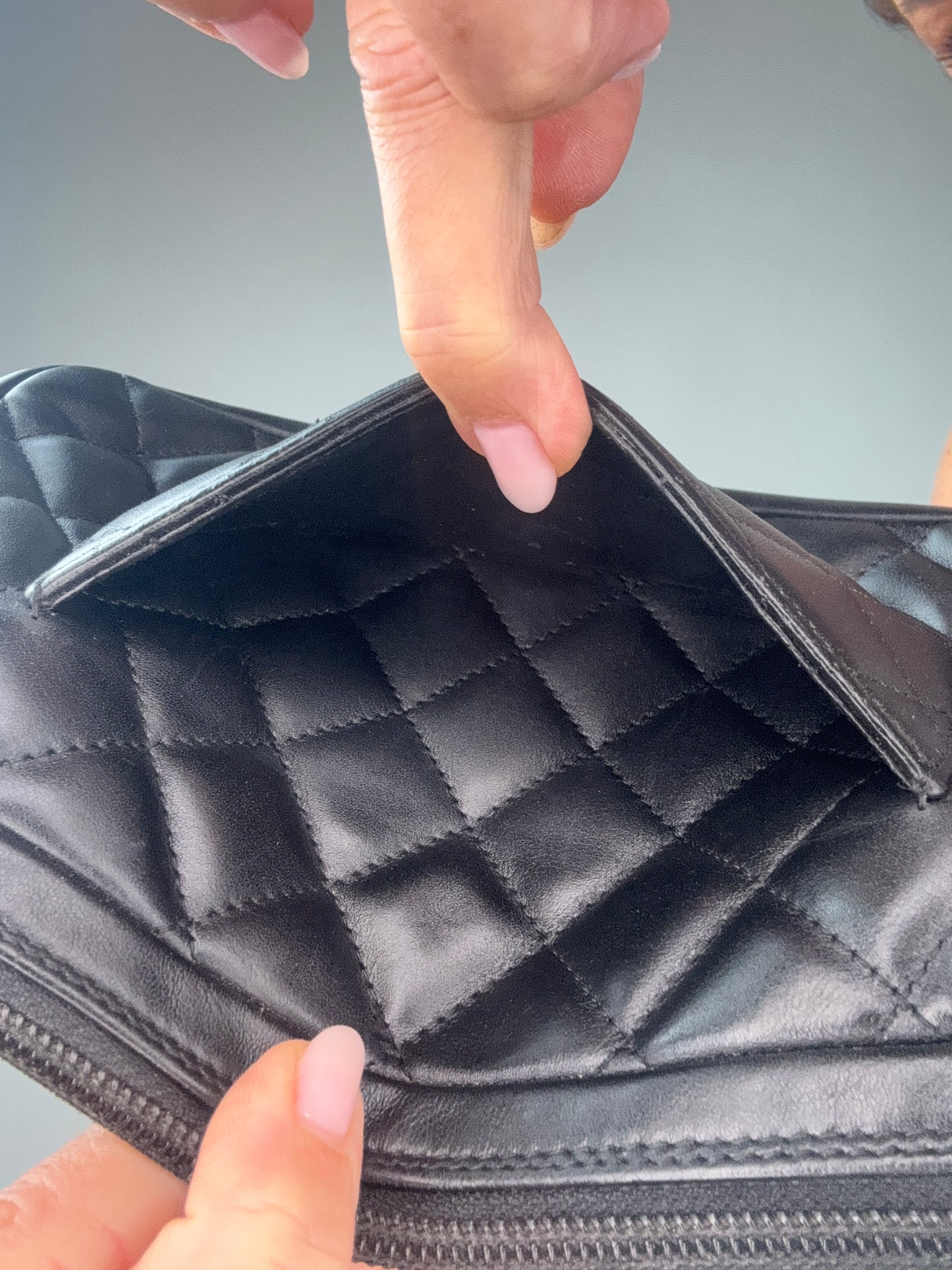 Chanel Cambon Pochette Black White