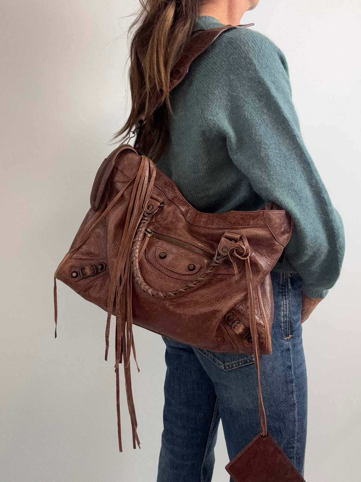 Balenciaga Classic City Leather Bag —Brown