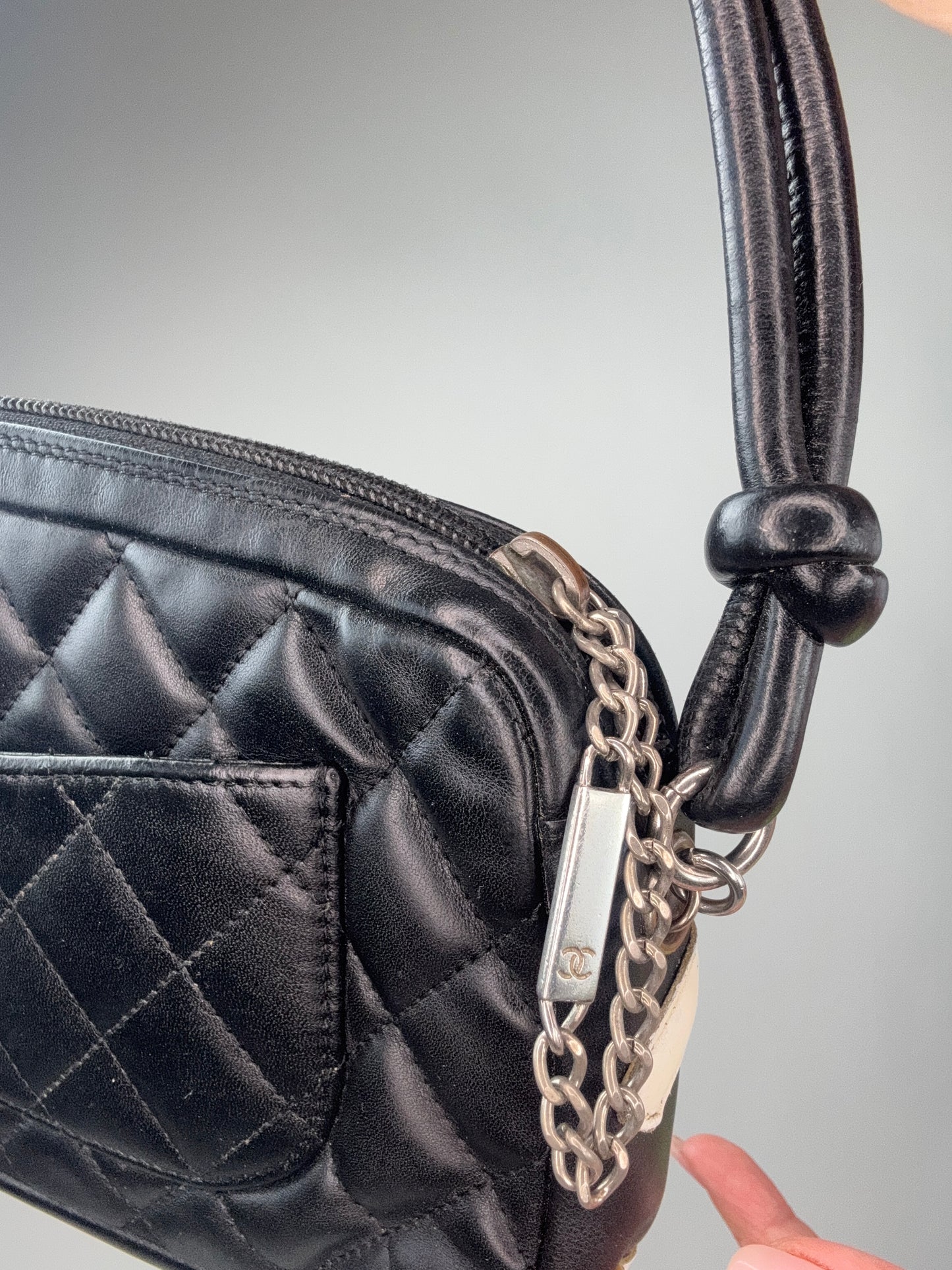 Chanel Cambon Pochette Black White