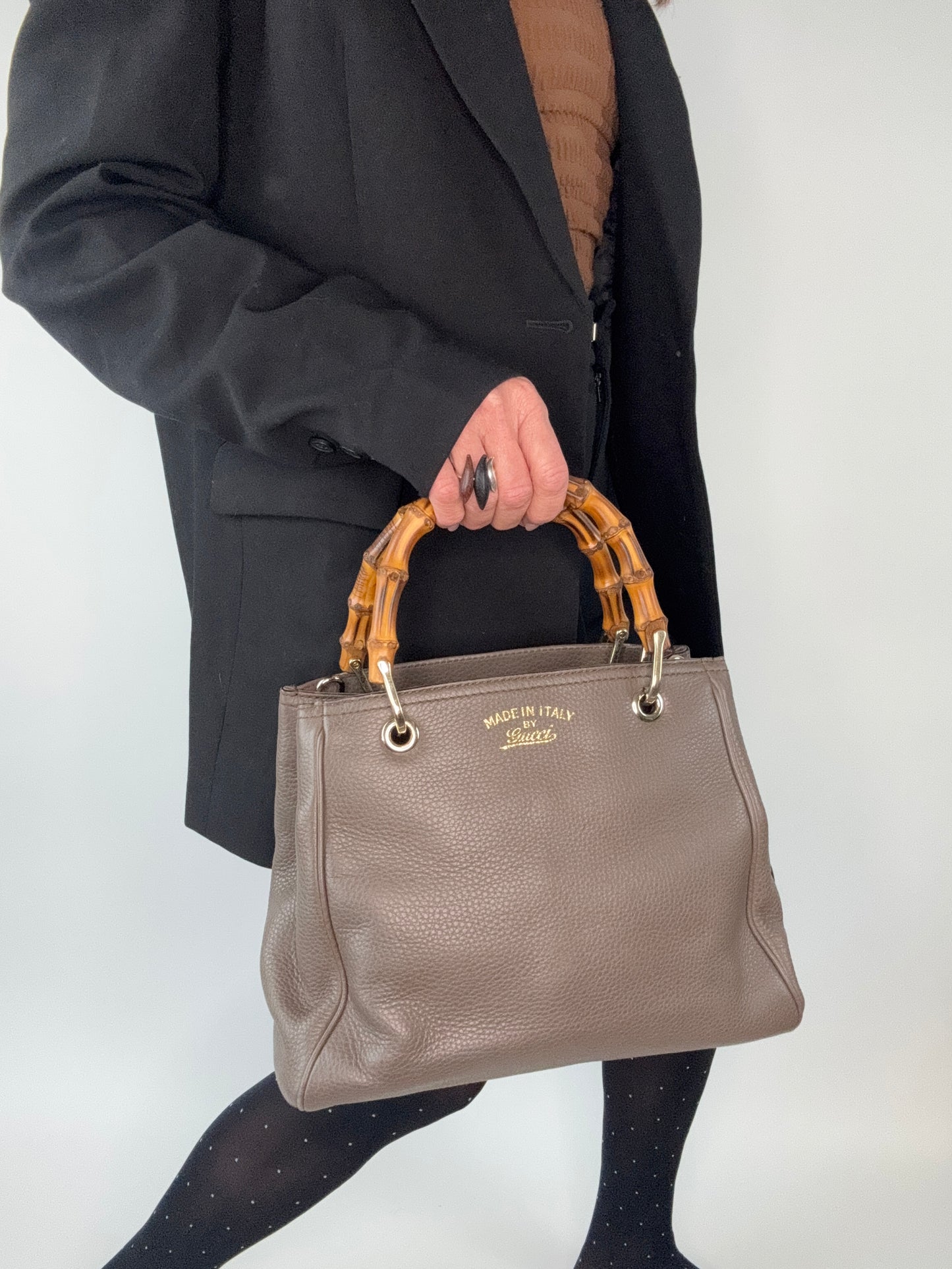 Gucci Two Way Bamboo Shopping Tote
