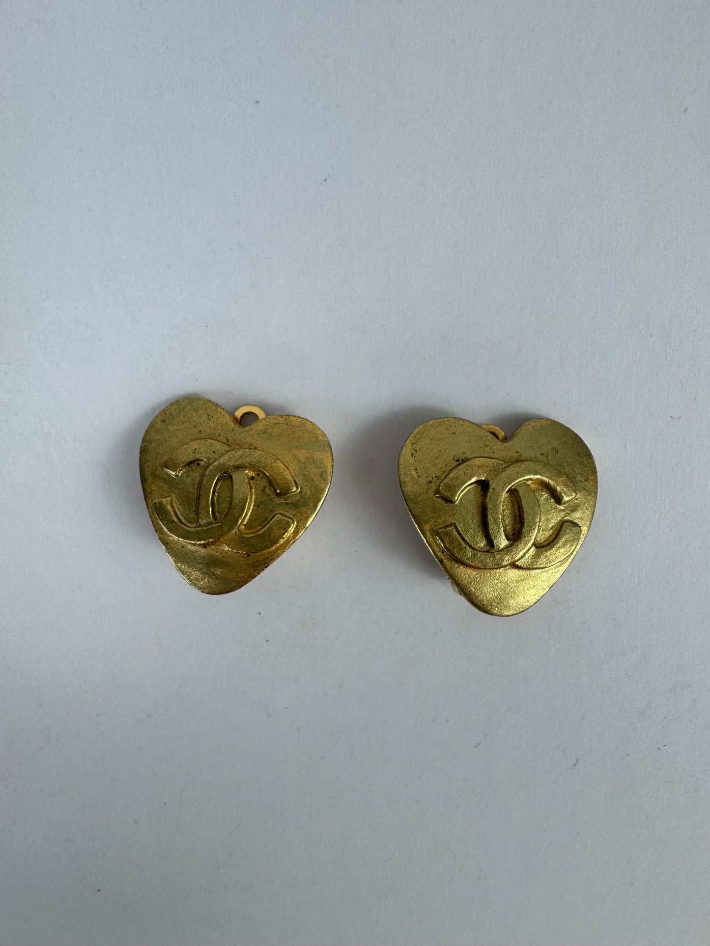 Chanel Vintage Heart Clip on Earrings