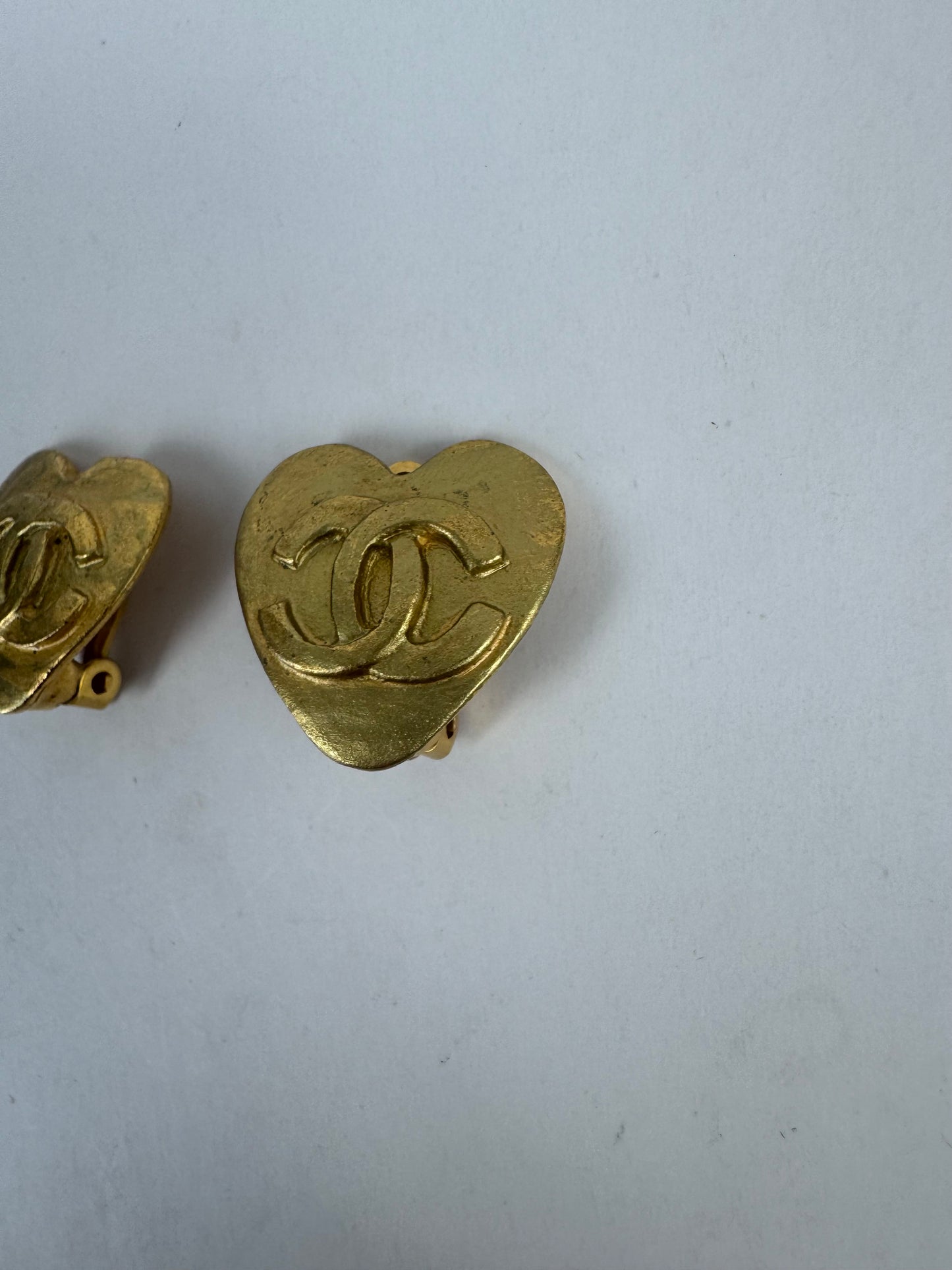 Chanel Vintage Heart Clip on Earrings