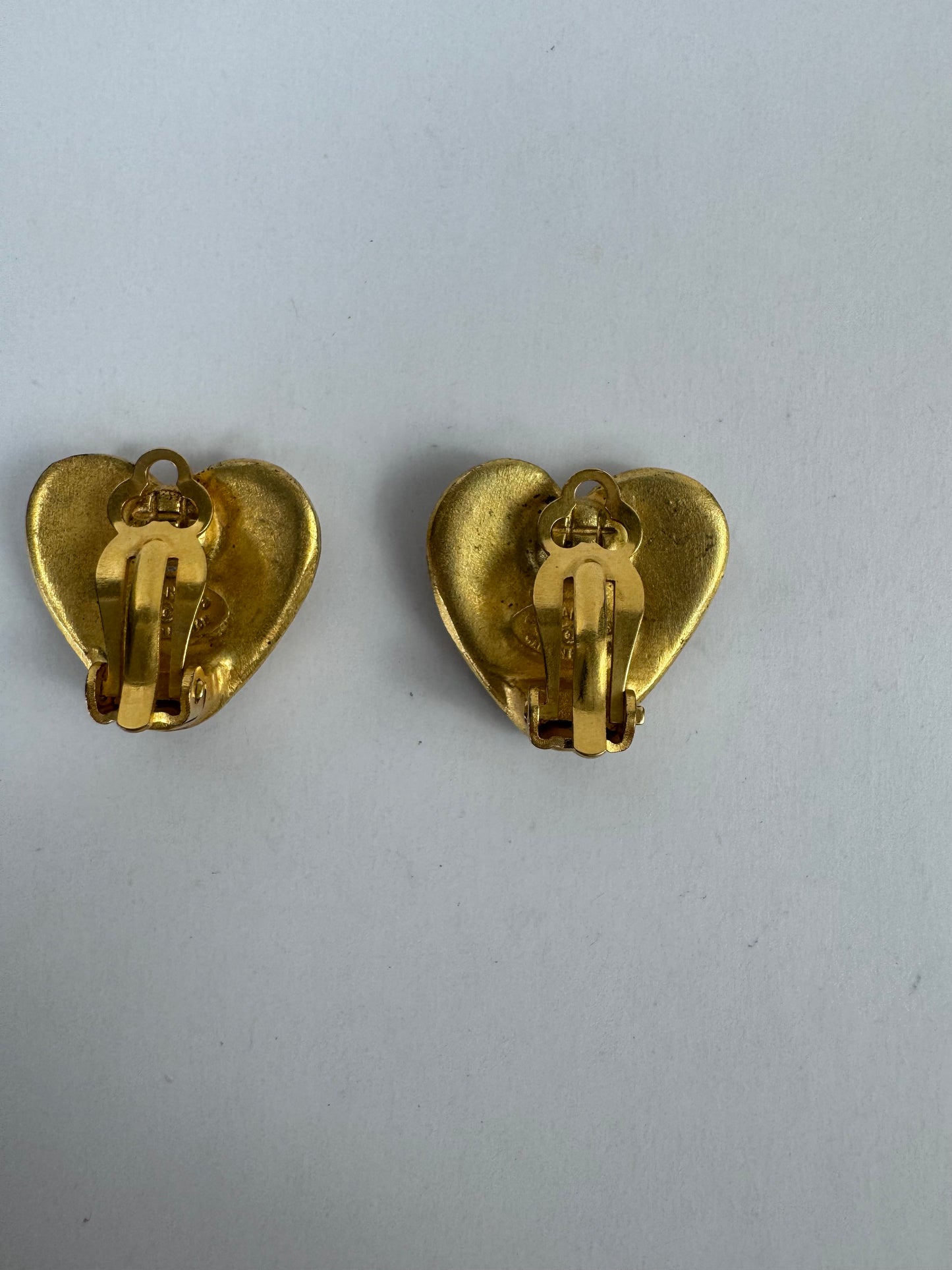 Chanel Vintage Heart Clip on Earrings