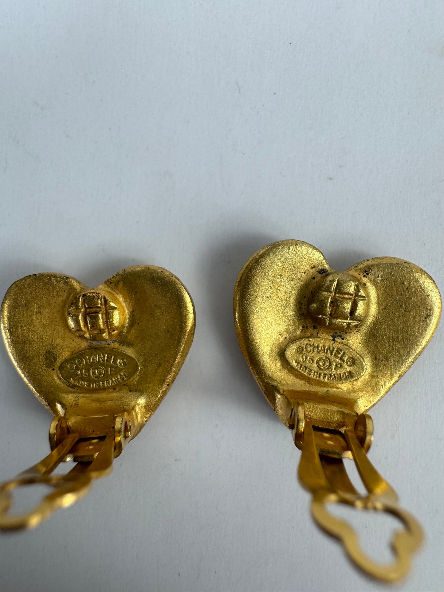 Chanel Vintage Heart Clip on Earrings