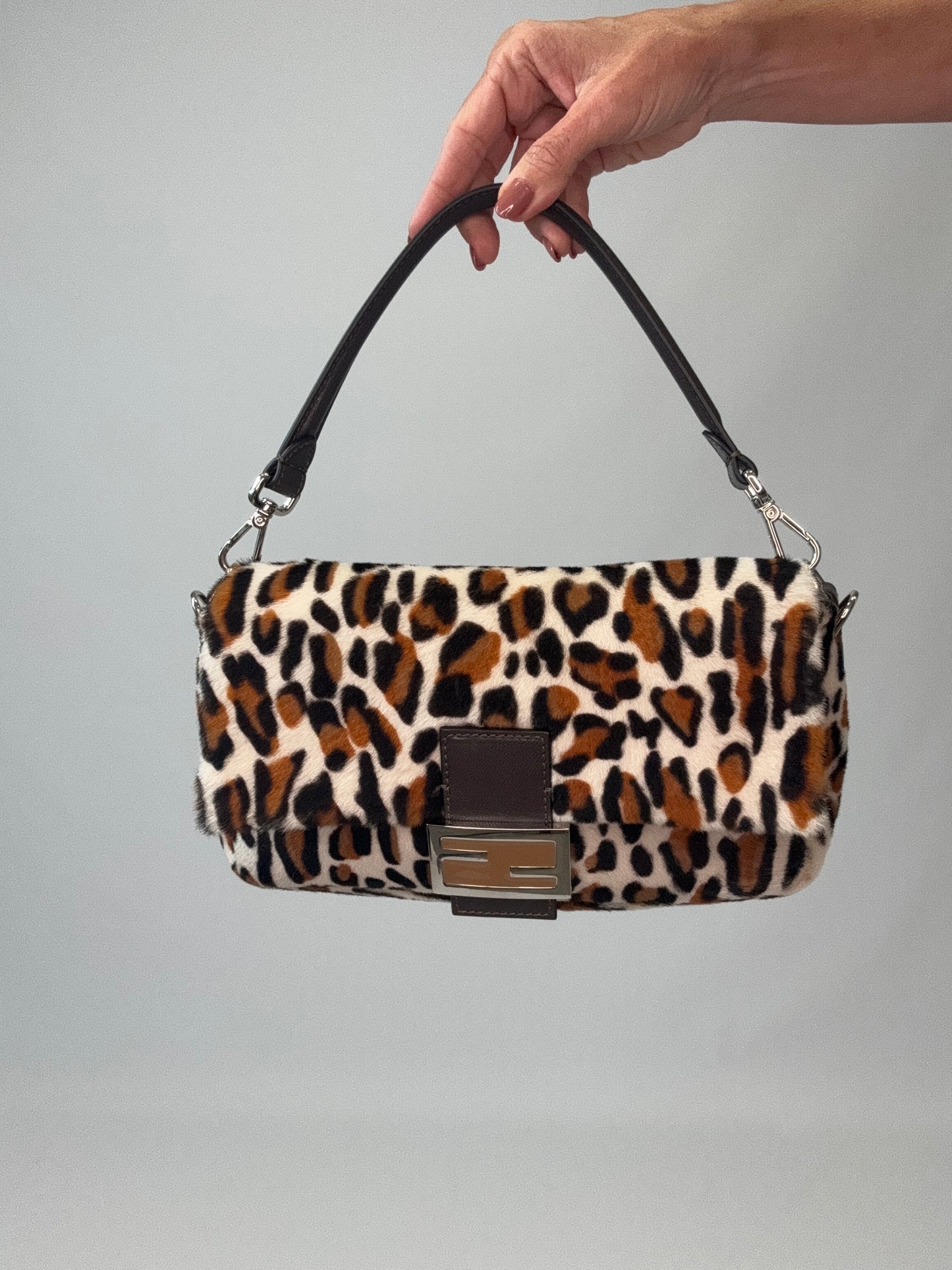 Fendi Pony Hair Leopard Baguette