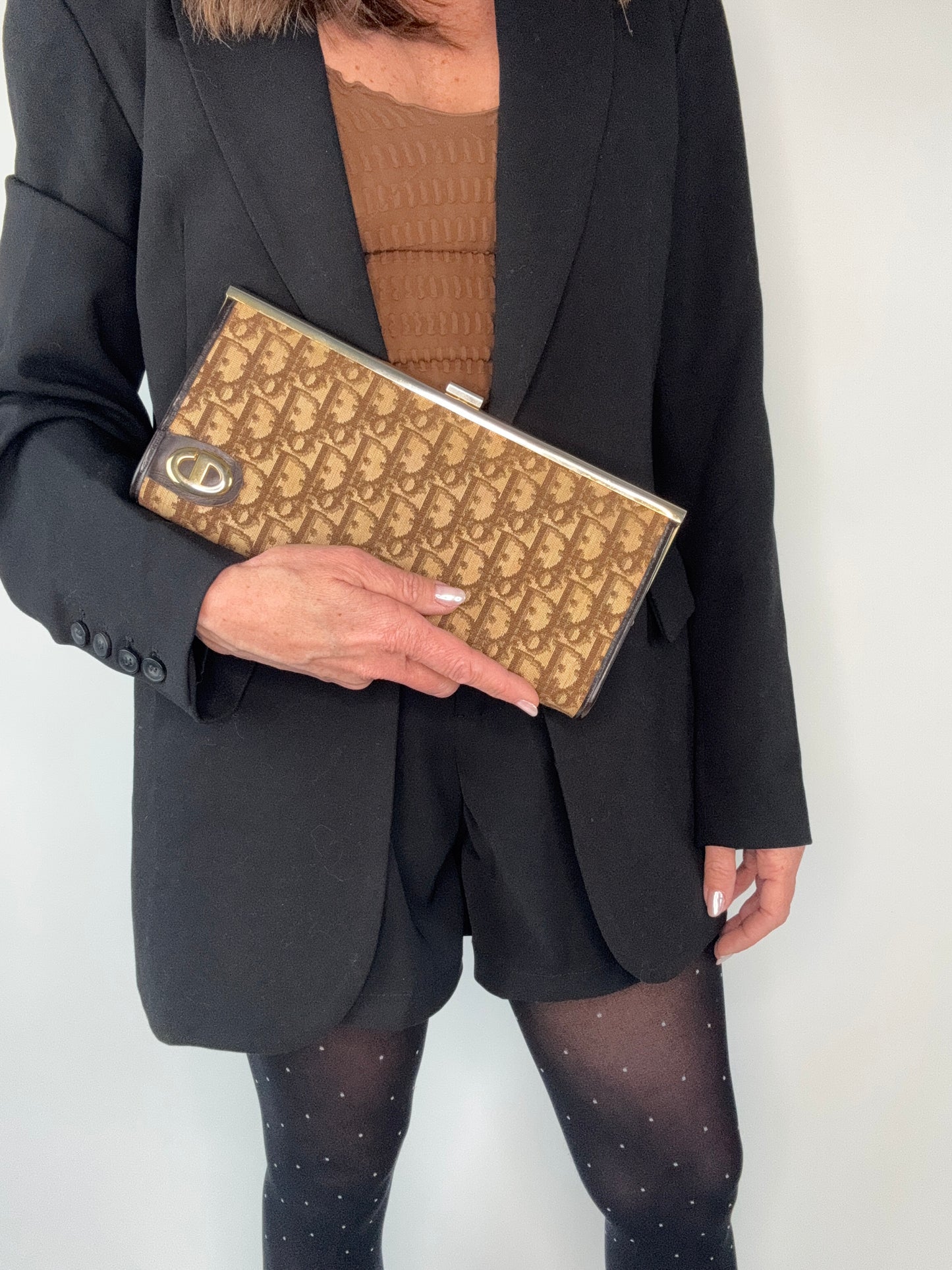 Dior Vintage Kiss Lock Trotter Clutch