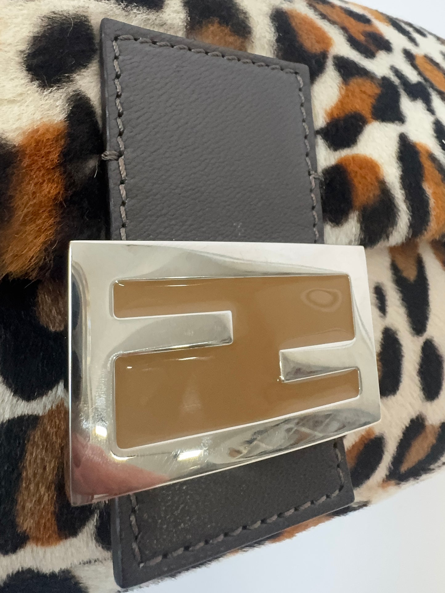 Fendi Pony Hair Leopard Baguette