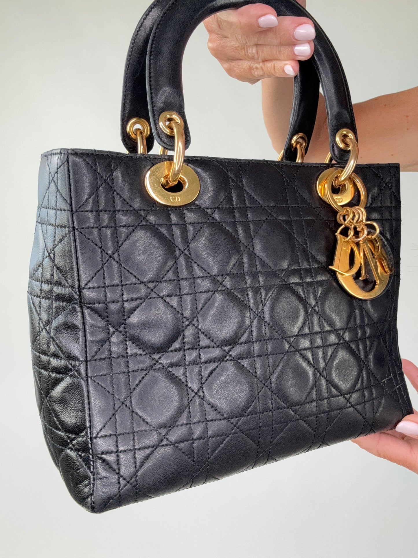 Christian Dior Lady Cannage Two Way Bag