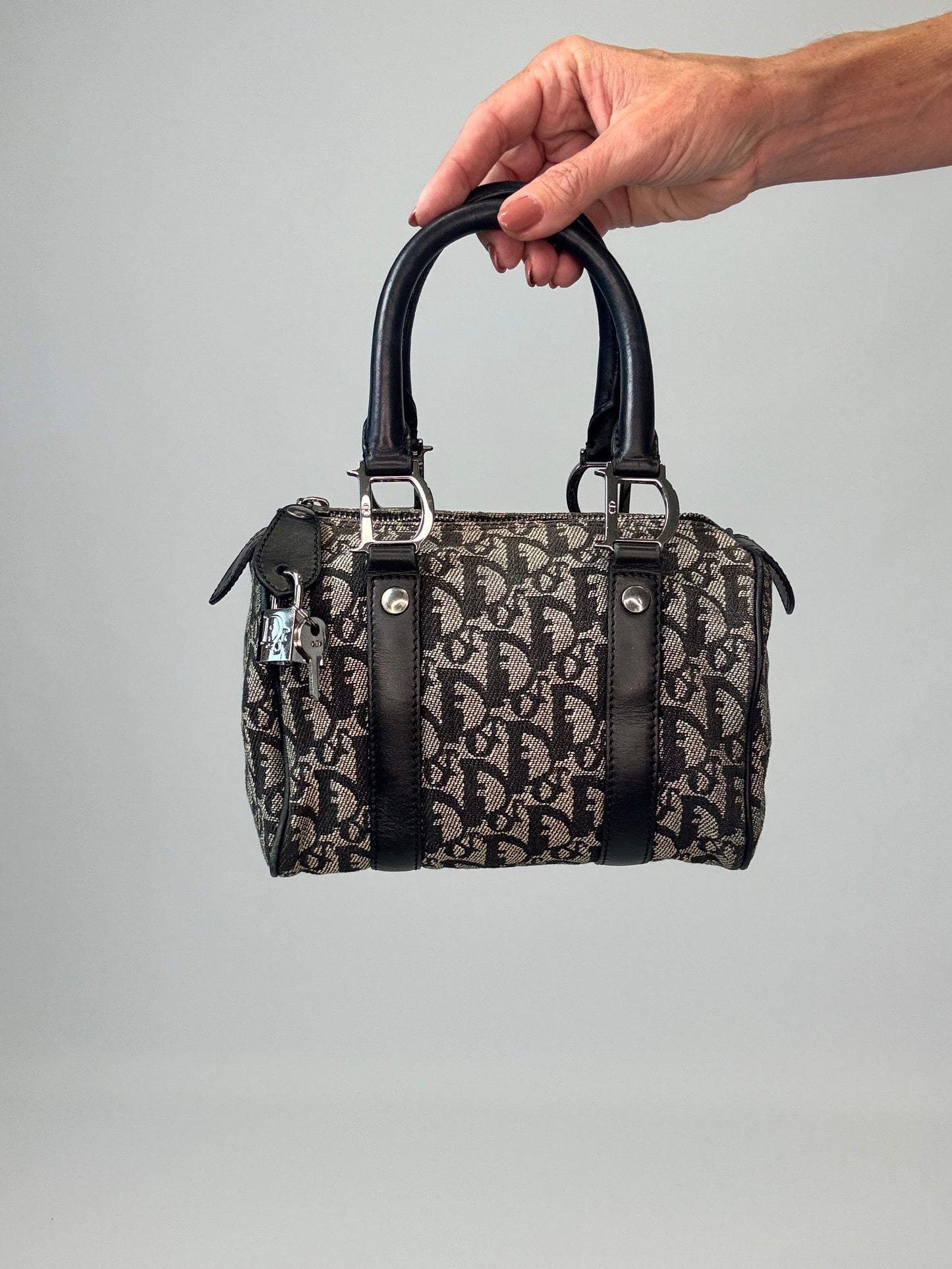 Dior Trotter Mini Boston Bag -Navy Blue
