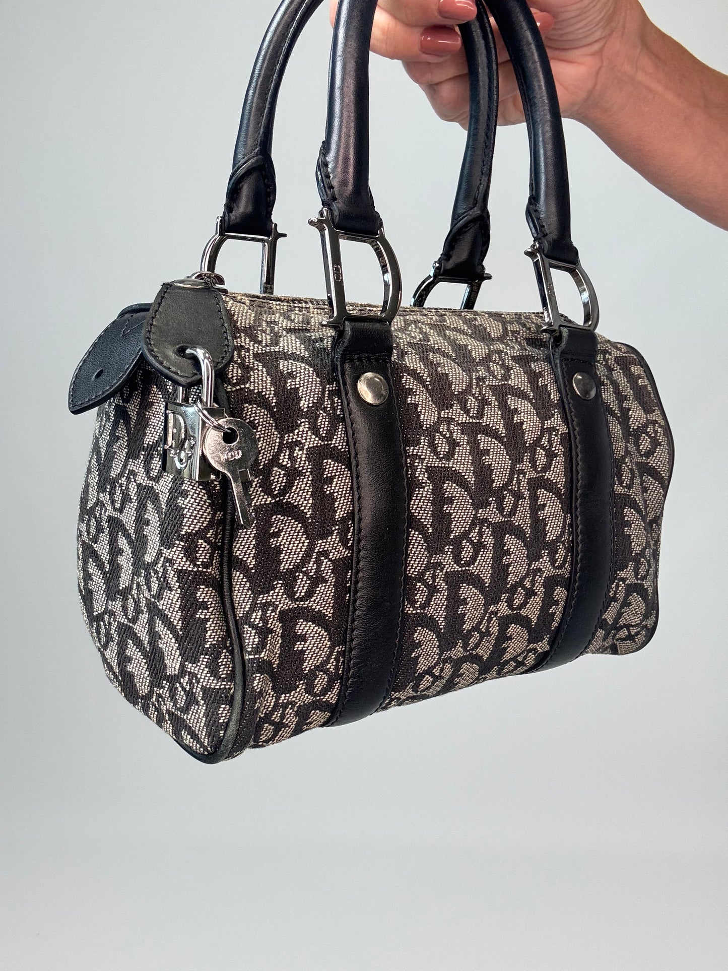 Dior Trotter Mini Boston Bag -Navy Blue