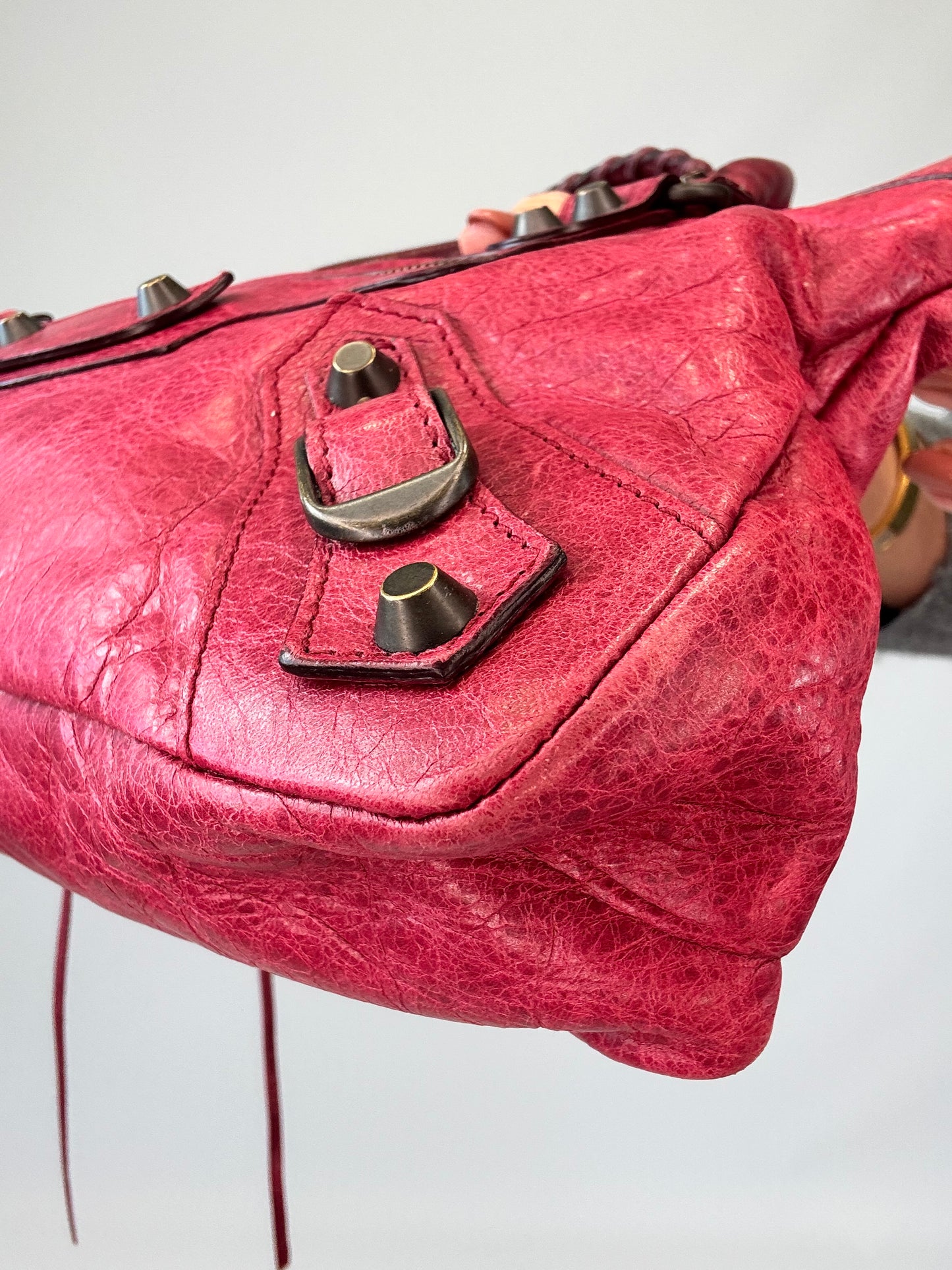 Balenciaga First La City- Burgundy Red