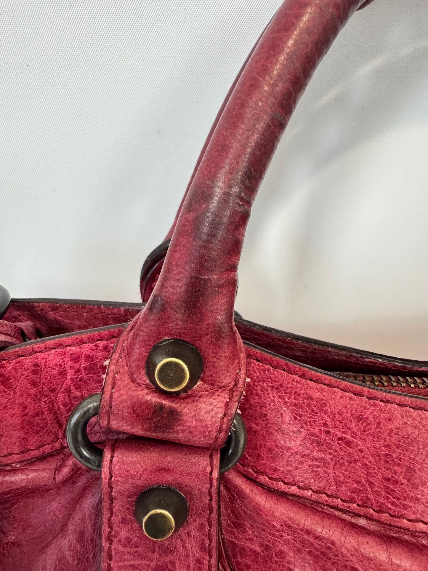 Balenciaga First La City- Burgundy Red
