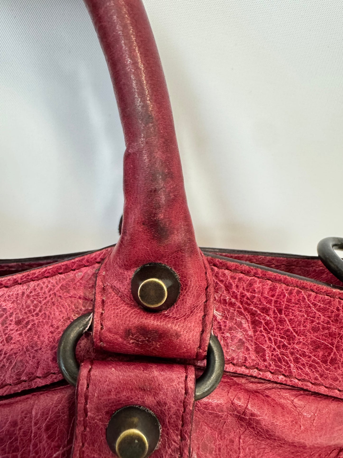 Balenciaga First La City- Burgundy Red