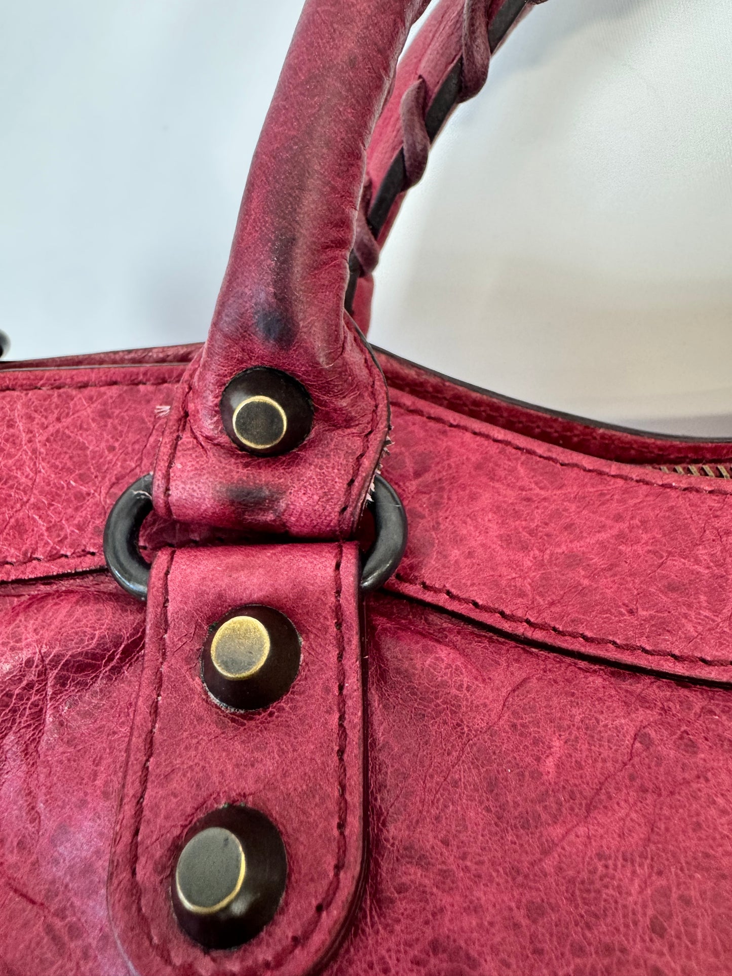 Balenciaga First La City- Burgundy Red