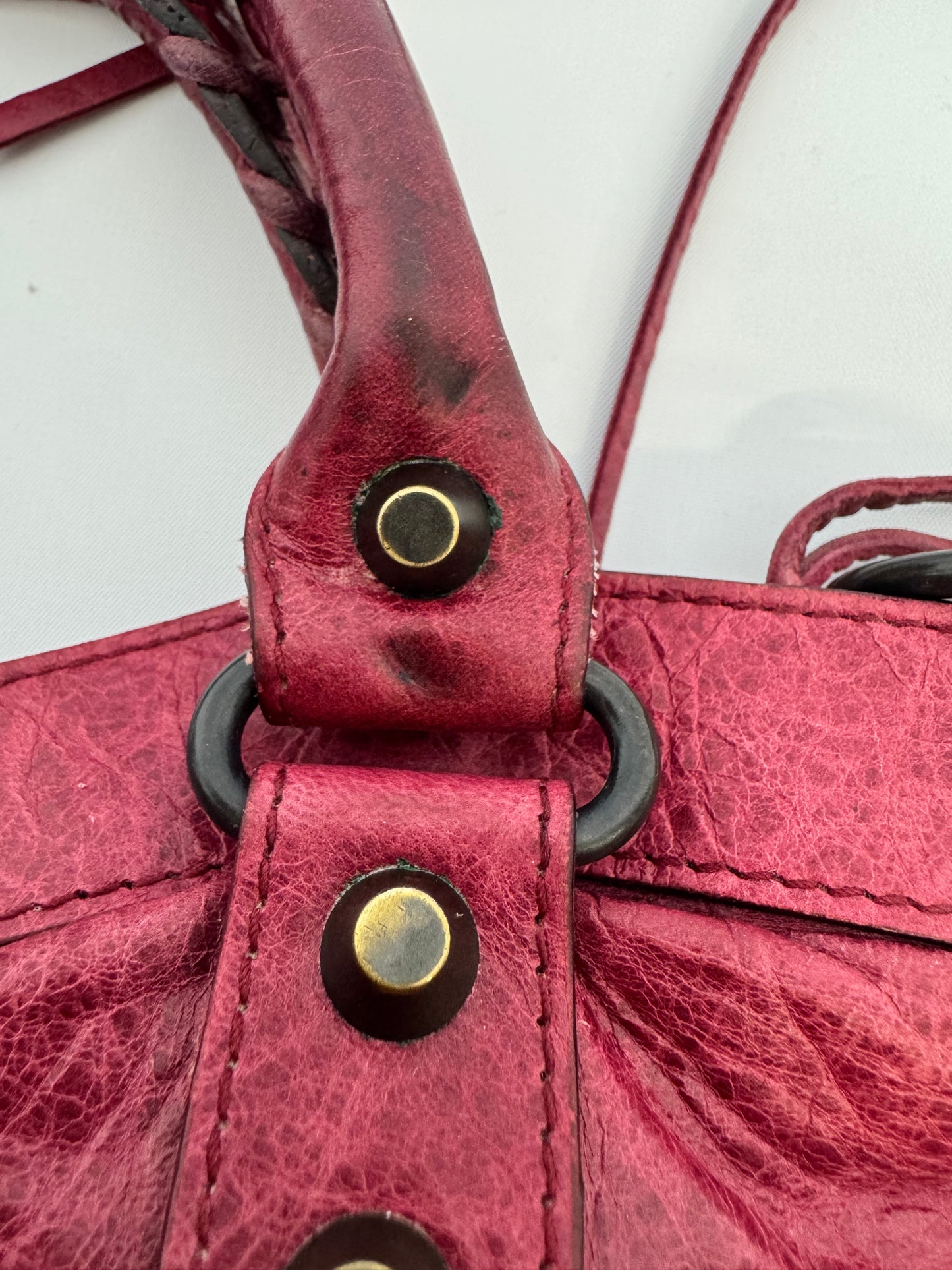 Balenciaga First La City- Burgundy Red