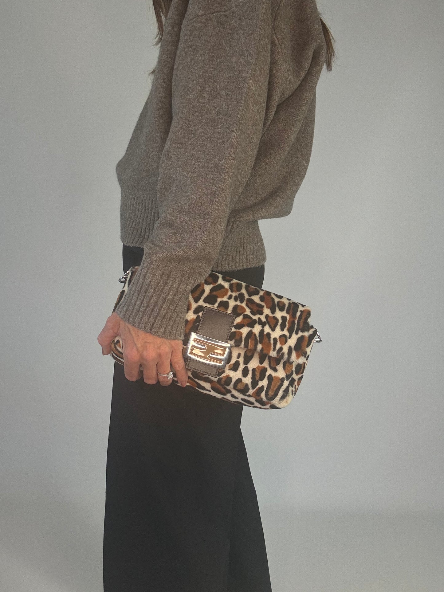 Fendi Pony Hair Leopard Baguette