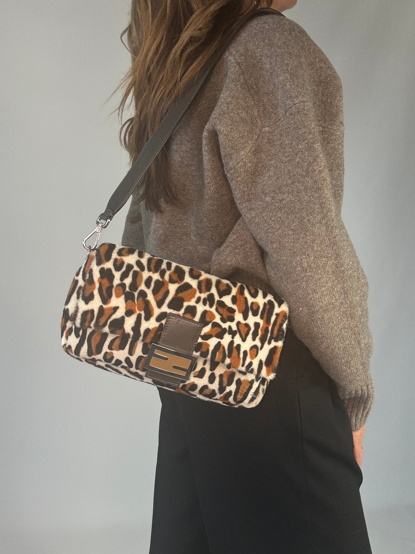 Fendi Pony Hair Leopard Baguette