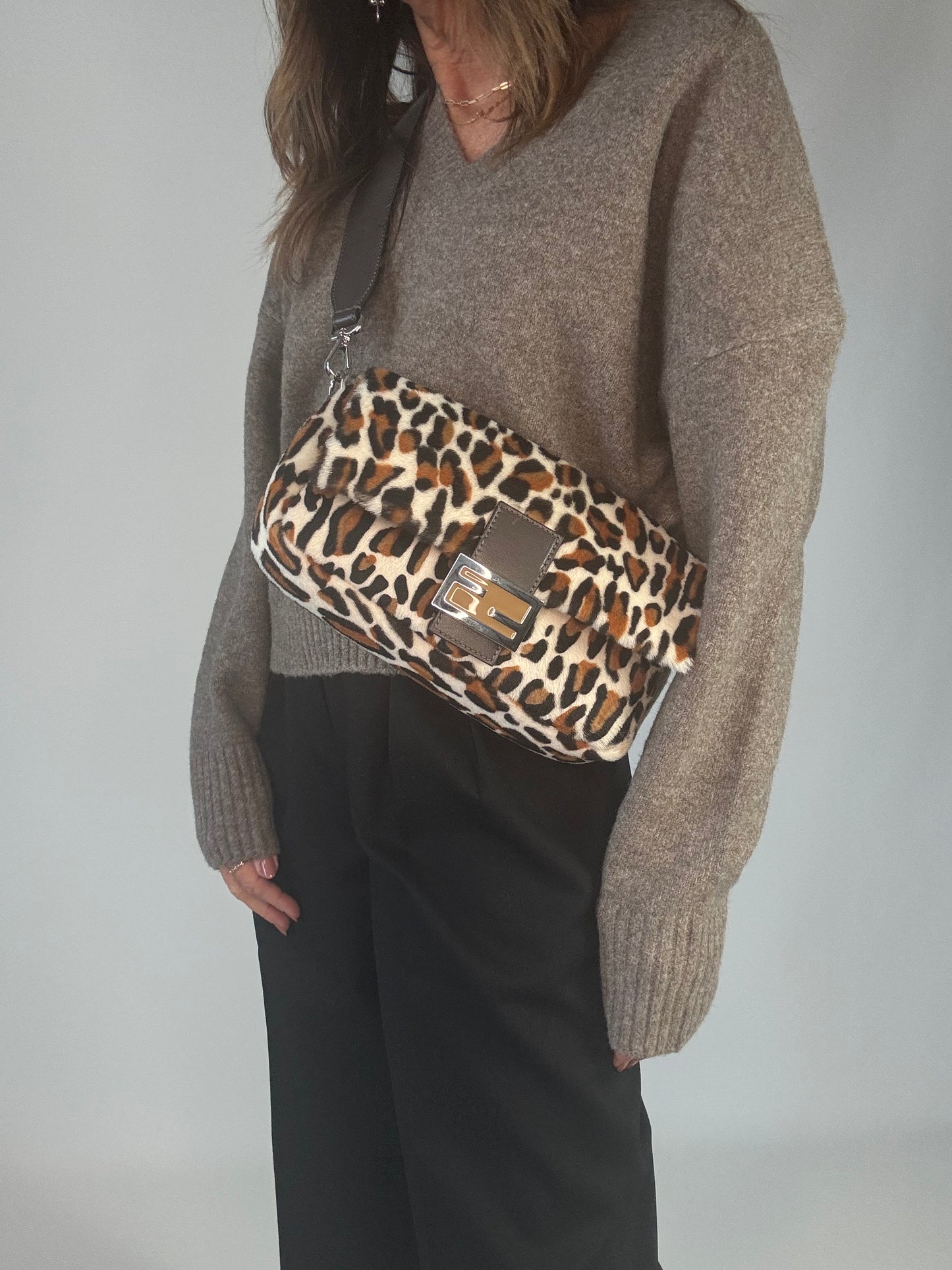 Fendi Pony Hair Leopard Baguette