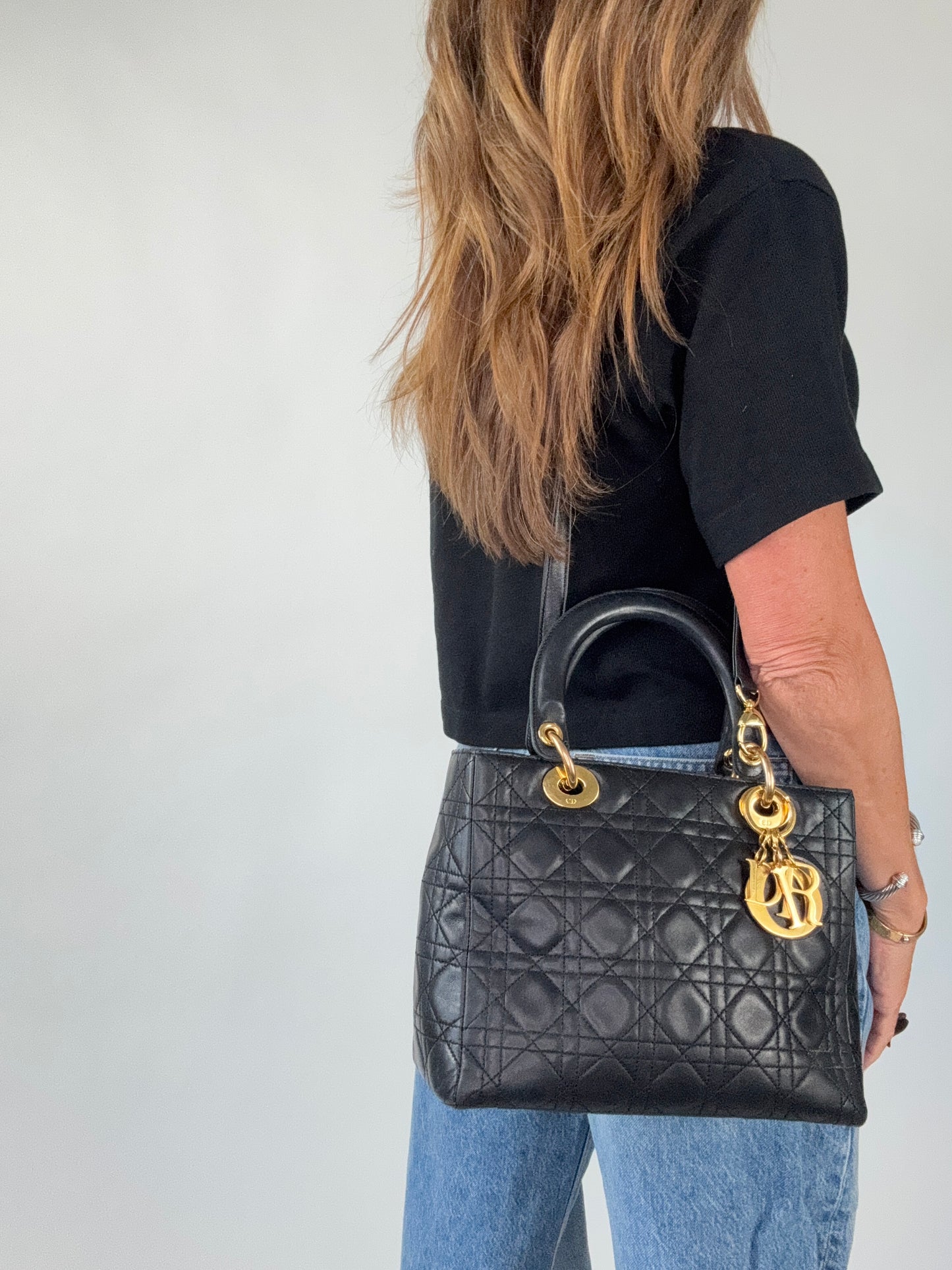 Christian Dior Lady Cannage Two Way Bag
