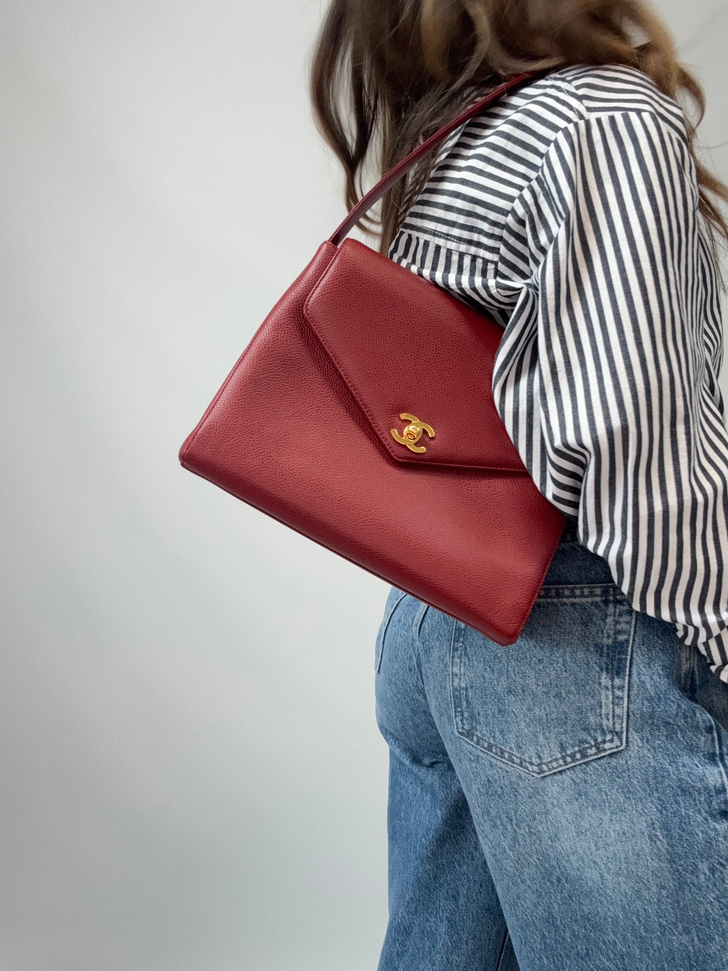 Chanel Vintage Burgundy Caviar Flap GHW