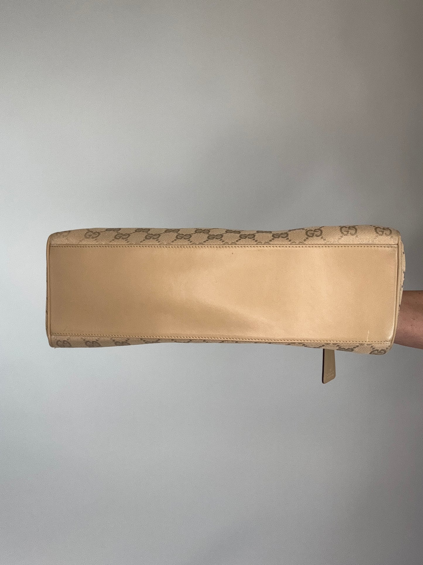 Gucci Monogram East to West Canvas Shoulder Bag